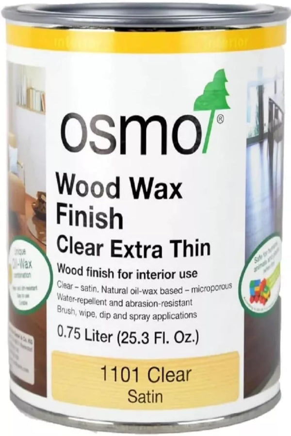 Osmo Wood Wax Finish Extra Thin, 1101 Clear - .750 Liter - ShippingFloors