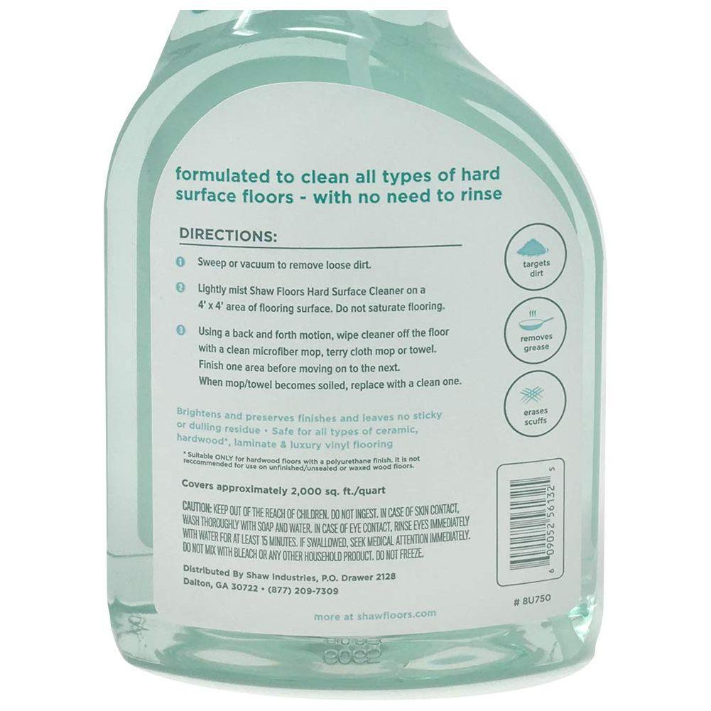 Shaw Floors Hard Surface Floor Cleaner for Ceramic Laminate Hardwood and Luxury Vinyl 32oz Spray - ShippingFloors