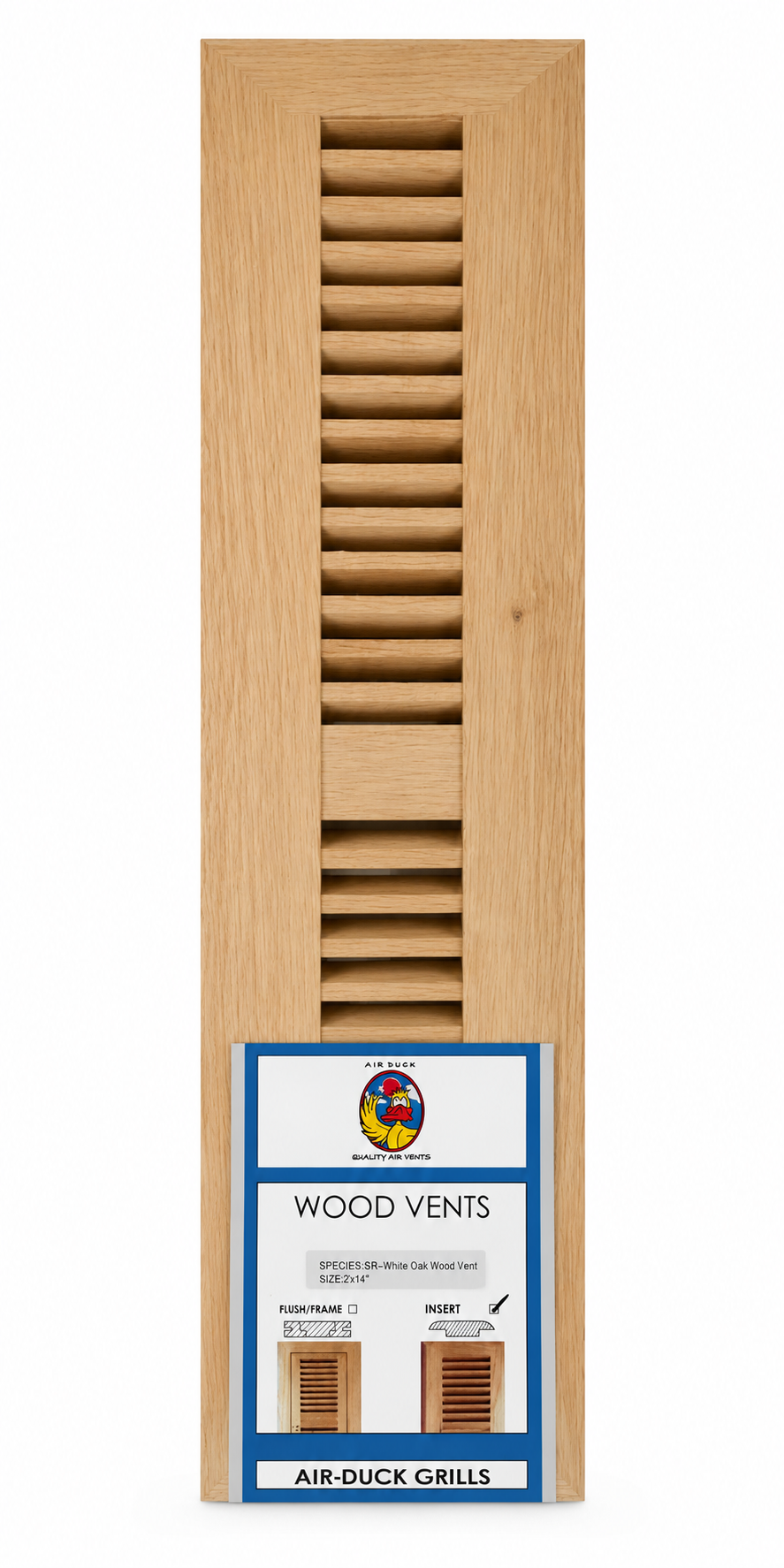 2' X 14' WHITE OAK INSERT TRIMLINE UNFINISHED (W/ EZ DAMPER) AIR-DUCK