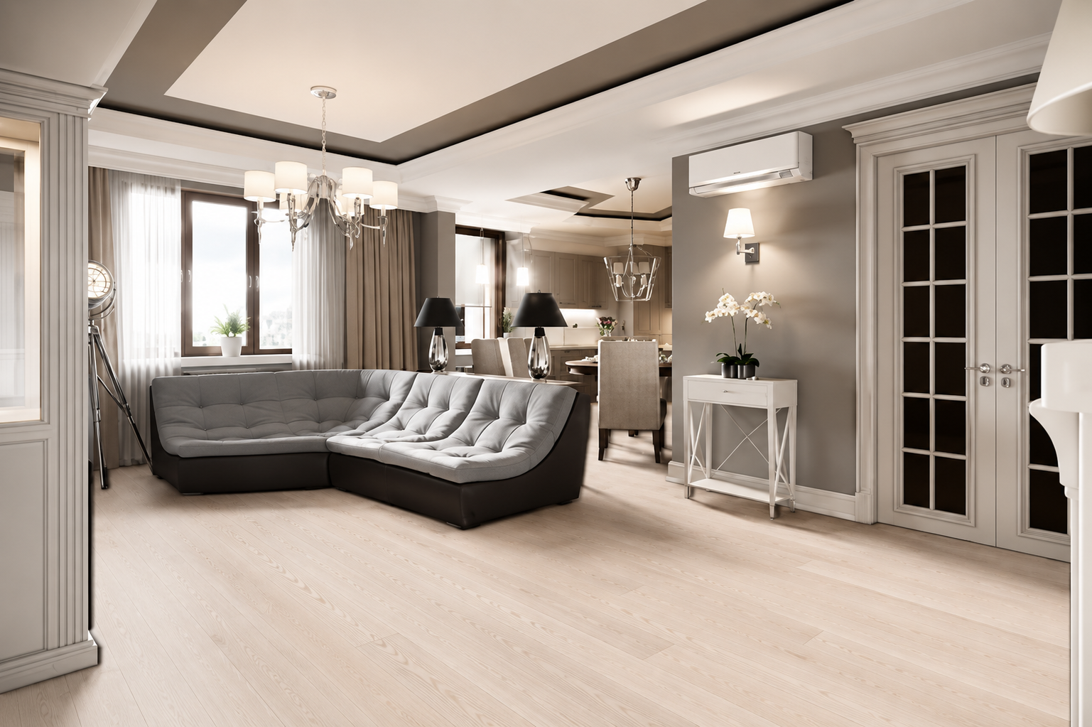 Cotton White Oak Wire-Brushed Engineered Hardwood Flooring – Tongue & Groove | 5/8” x 7-5/8” x 96” with 3.5mm Top Layer (30.35 sq. ft./Case) - ShippingFloors
