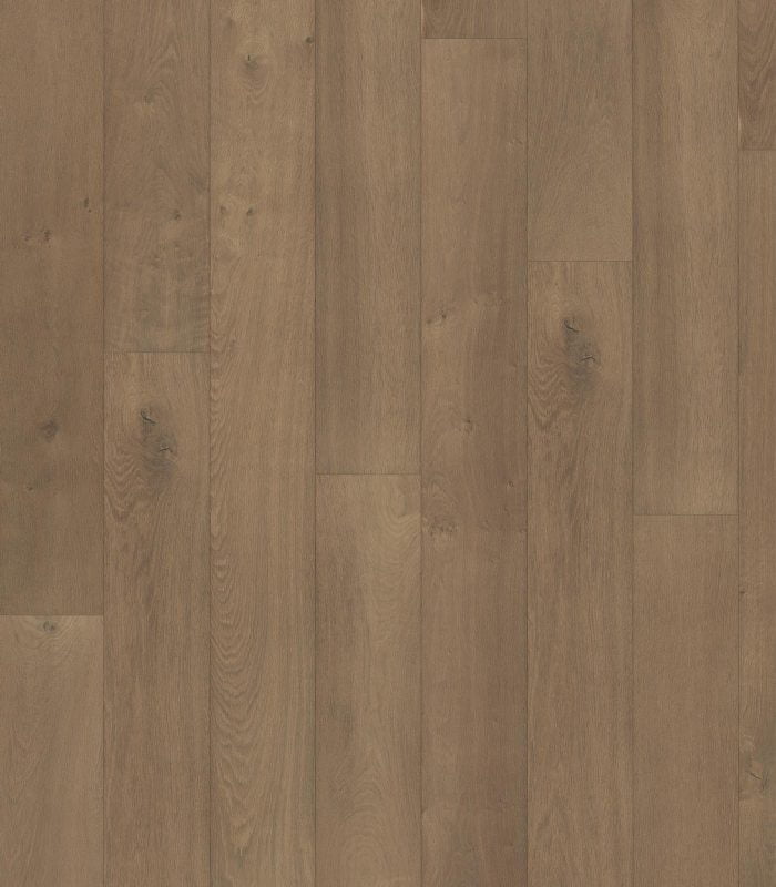 Verbier Engineered Western European Oak Hardwood Flooring, Warm Grey, Smooth/Brushed, 7.5"-11.5" W, 72"-96" L, 9/16"-7/8" Thick