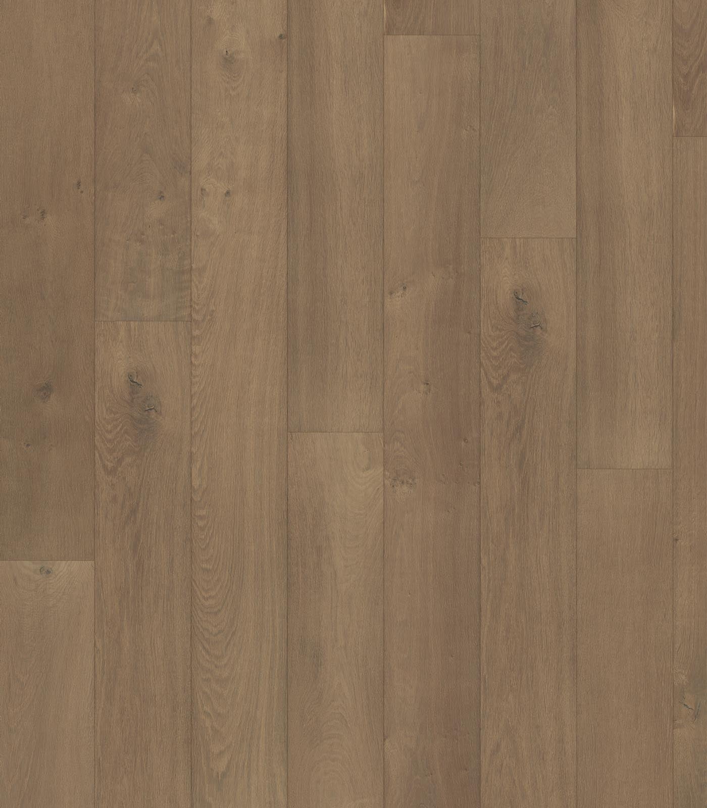 Verbier Engineered Western European Oak Hardwood Flooring, Warm Grey, Smooth/Brushed, 7.5"-11.5" W, 72"-96" L, 9/16"-7/8" Thick