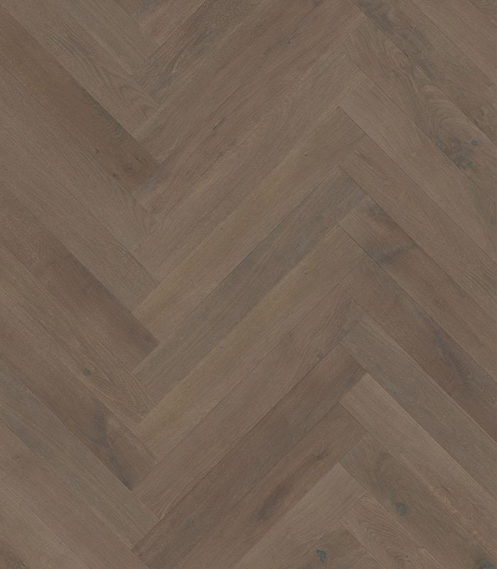 Herringbone Brittany Engineered Hardwood Flooring 4.7" x 33" Planks, 9/16" Thick, Warm Grey, UV Oil/Urethane Finish