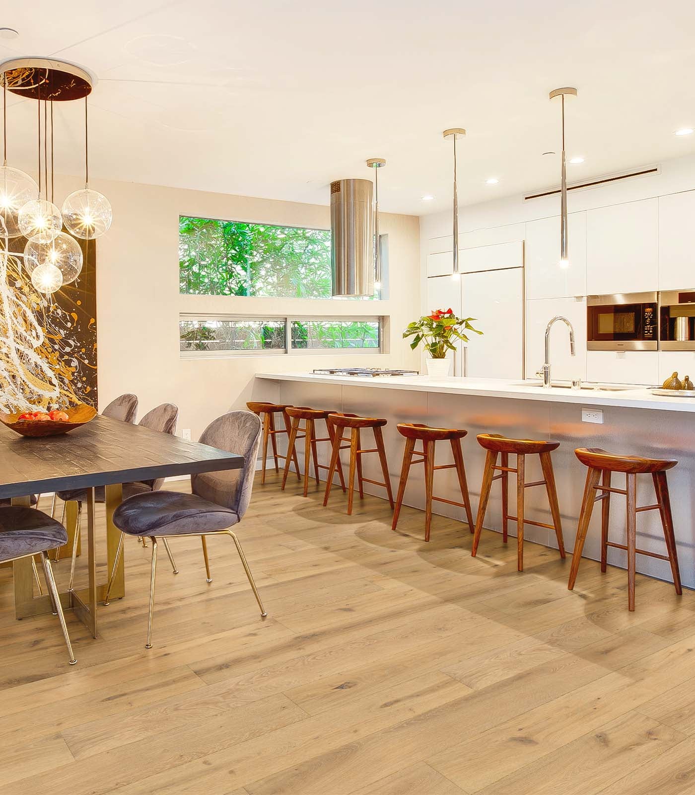 Missouri Engineered Hardwood Flooring – Warm Grey Brushed Texture, 7½", 9½", 11½" Wide Planks, 72"-96" Length, 9/16"-7/8" Thick, UV Urethane Finish