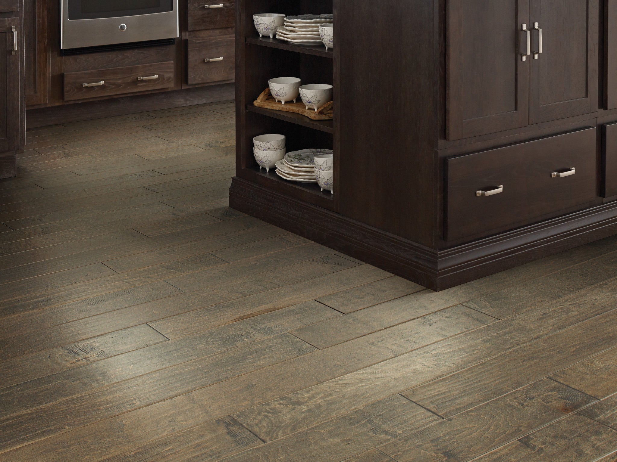 Fairbanks Maple 6 3/8" Wide Timberwolf Engineered Hardwood - Heavy Scraped, Pillowed Edge, Water-Resist Finish - ShippingFloors