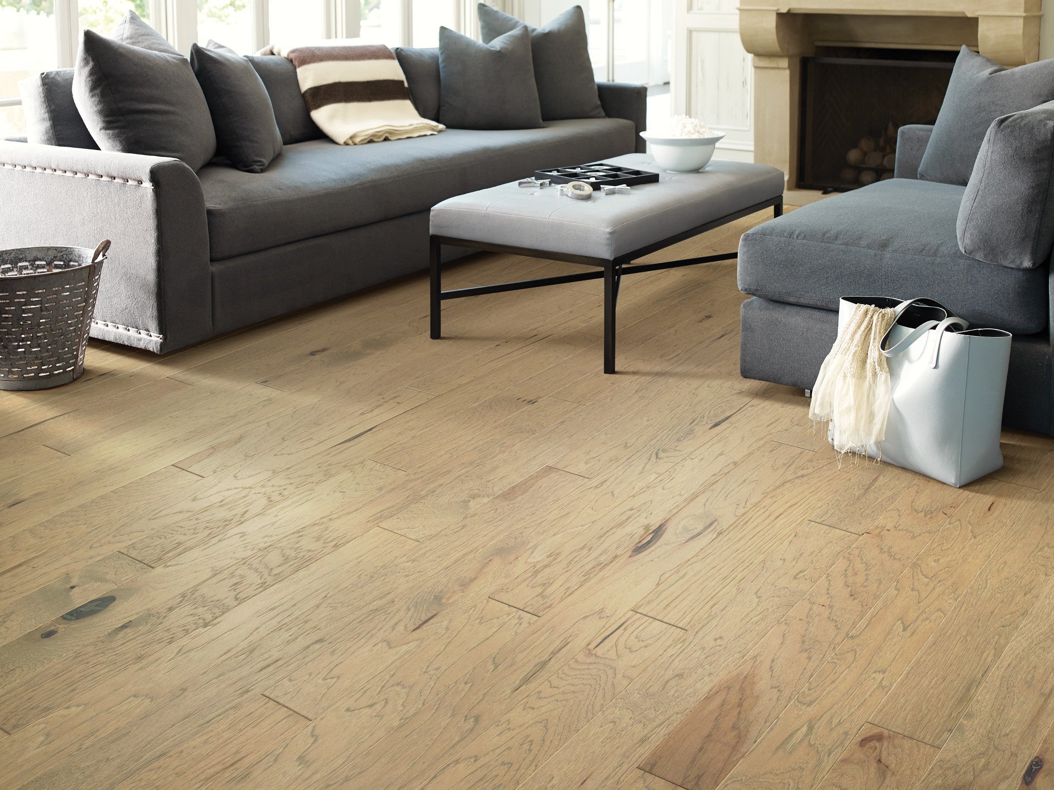 High Plains 5" Wide Engineered Hickory Hardwood Flooring in Sumac - 3/8" Thick, Water-Resistant, Repel Collection