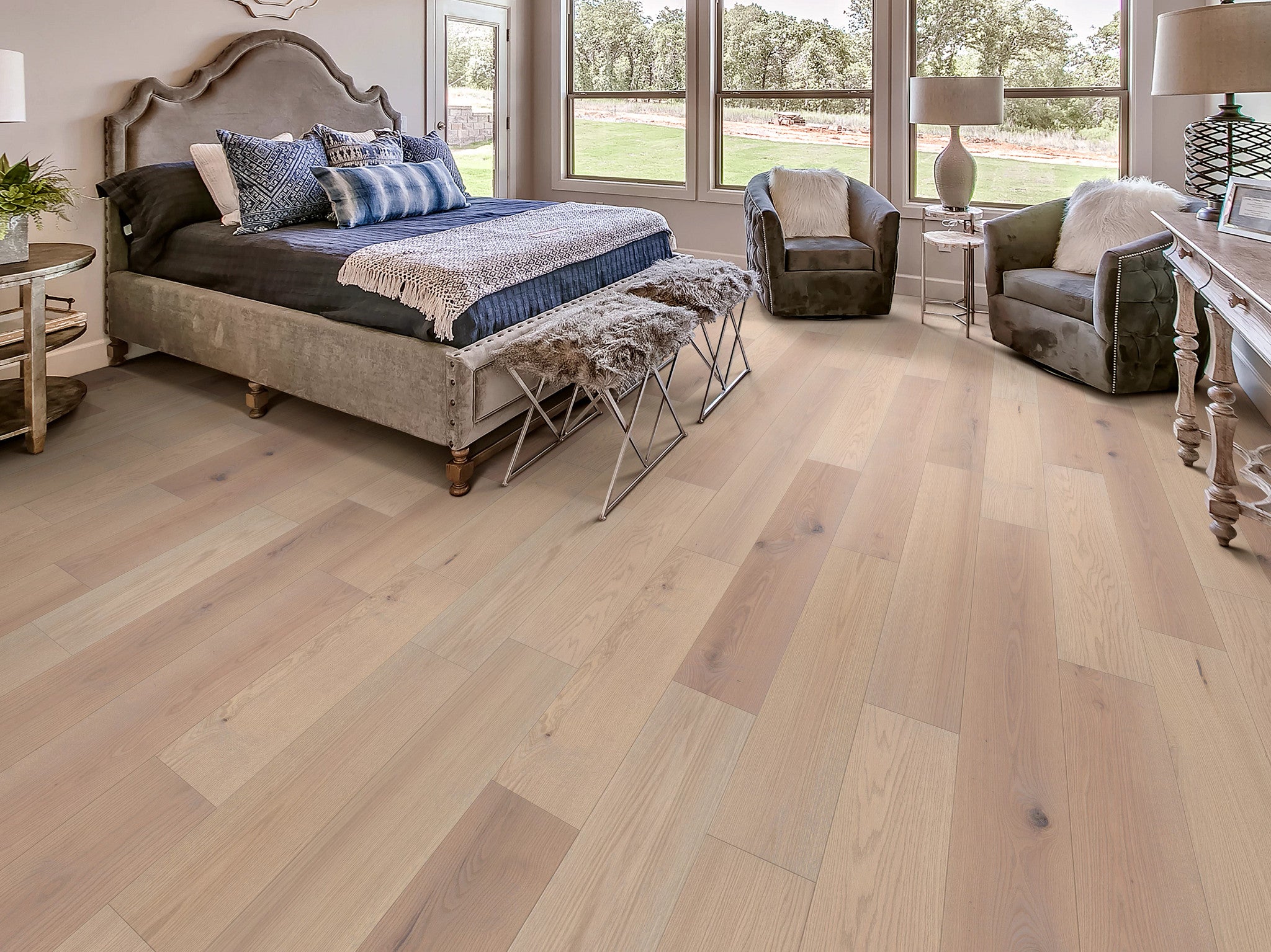 Landmark Gateway 9.25" Wide Engineered Red Oak Hardwood Flooring, Wirebrushed, Water-Resistant, 1/2" Thick - ShippingFloors