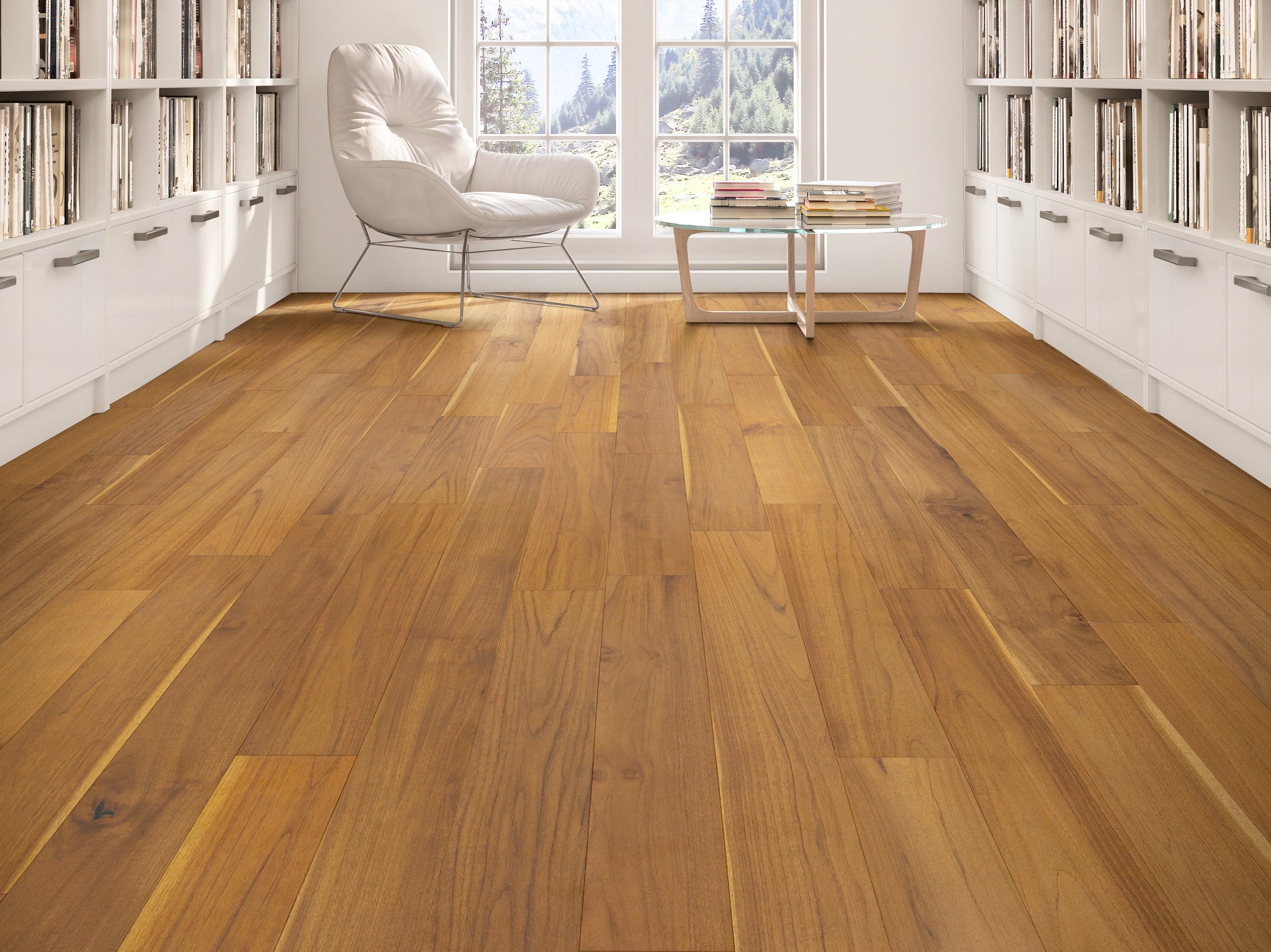 Regatta Teak 6.5" Wide Engineered Hardwood Flooring – Mainsail Finish, 1/2" Thick, Long Planks 15.75"–70.87"