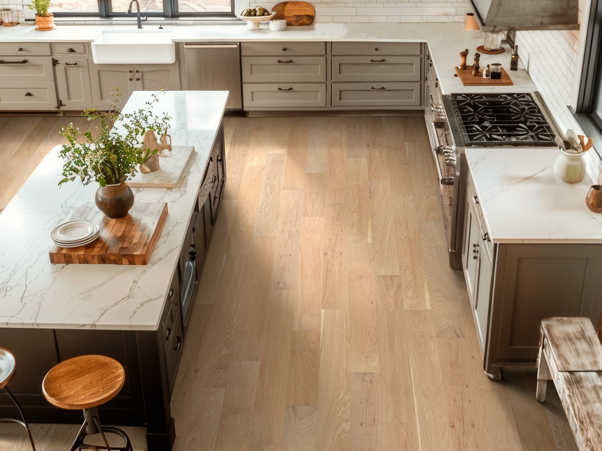 Americana Oak Eclectic 7" Wide Engineered White Oak Hardwood Flooring with Water-Resistant Repel Coating - ShippingFloors