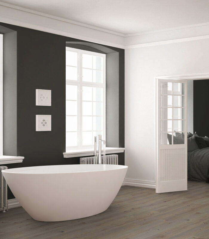 Whitsundays Engineered Hardwood Flooring - Western European Oak, Warm Grey, Smooth/Brushed, 7.5"-11.5" W, 72"-96" L, 9/16"-7/8" Thick, Tongue & Groove/5G