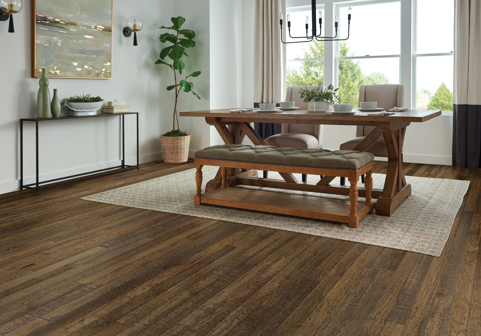 Homestead 3-1/4" Wide Hickory Engineered Hardwood Flooring, 1/2" Thick, Distressed Light Brown, Barnwood Living Collection - ShippingFloors