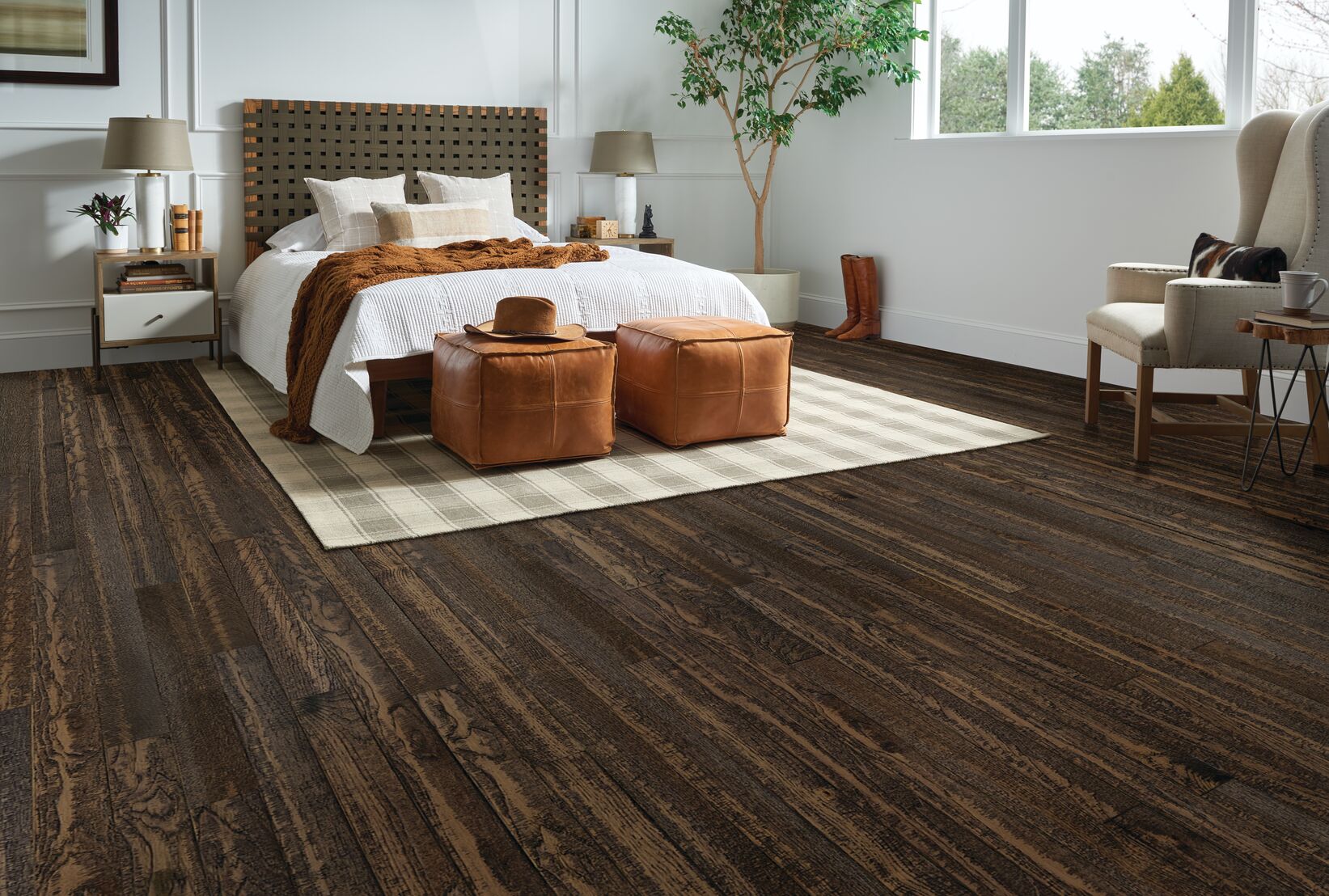 Wyoming 3-1/4" Hickory Engineered Hardwood Flooring, 1/2" Thick, Distressed Gray, Micro-Beveled, 10"-60" Planks - ShippingFloors