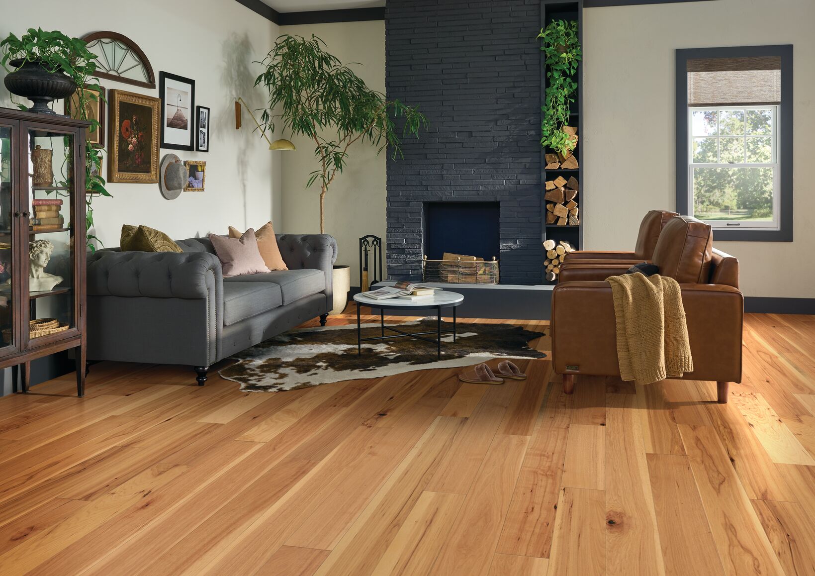 Folklore Natural 6" Wide Hickory Engineered Hardwood Flooring – 1/2" Thick, Low Gloss, Mold & Mildew Resistant - ShippingFloors