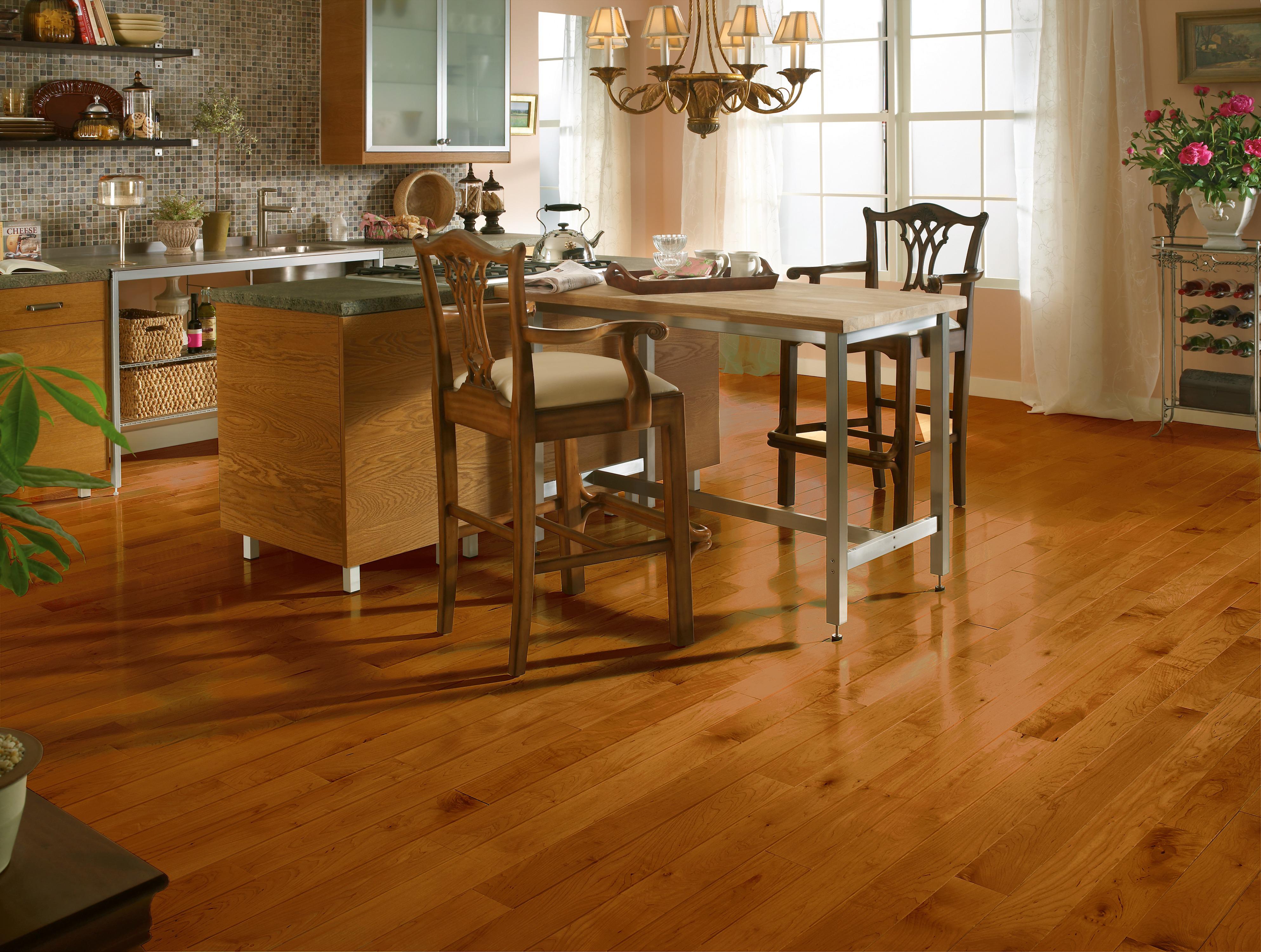 Kennedale Cinnamon 4" Wide Maple Solid Hardwood Flooring, 3/4" Thick, Medium Gloss, Micro Edge, 18.5 sq ft/Box