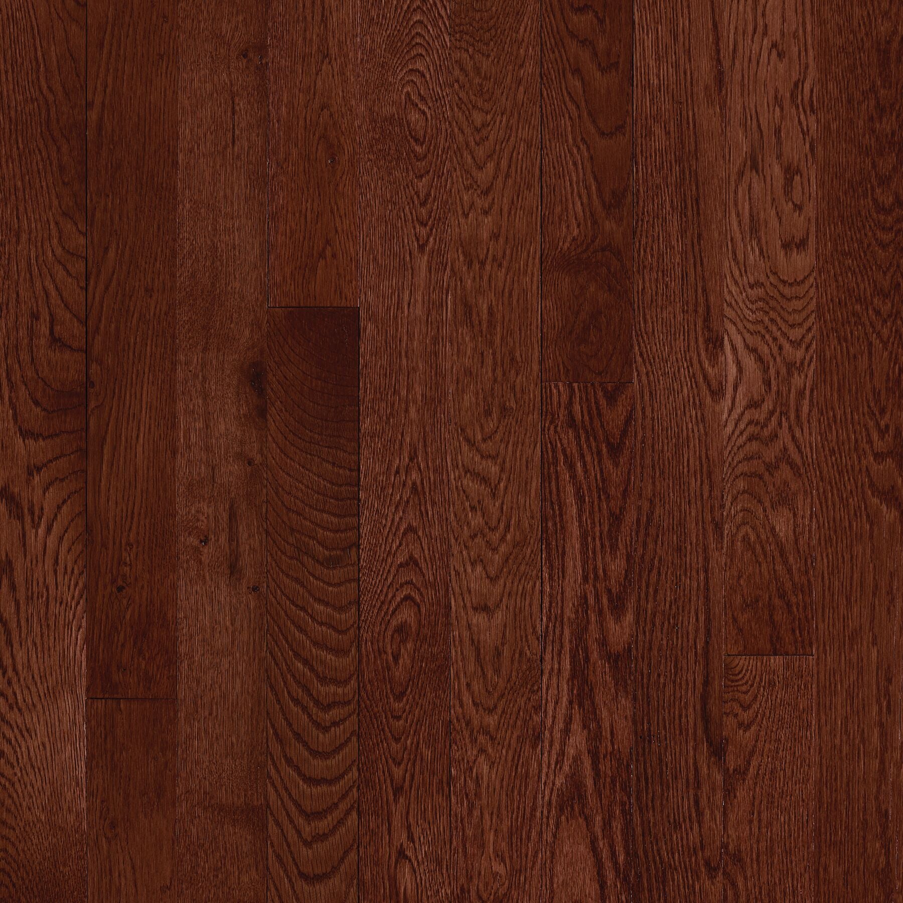 St. Vincent Cherry 2-1/4" Wide Appalachian White Oak Solid Hardwood Flooring, 3/4" Thick, Varying Lengths, High-Gloss Finish - ShippingFloors