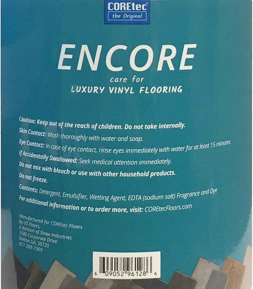 ENCORE 03Z77 Floor Cleaner Care for Luxury Vinyl Flooring Ready To Use 1 Gallon Refill - ShippingFloors