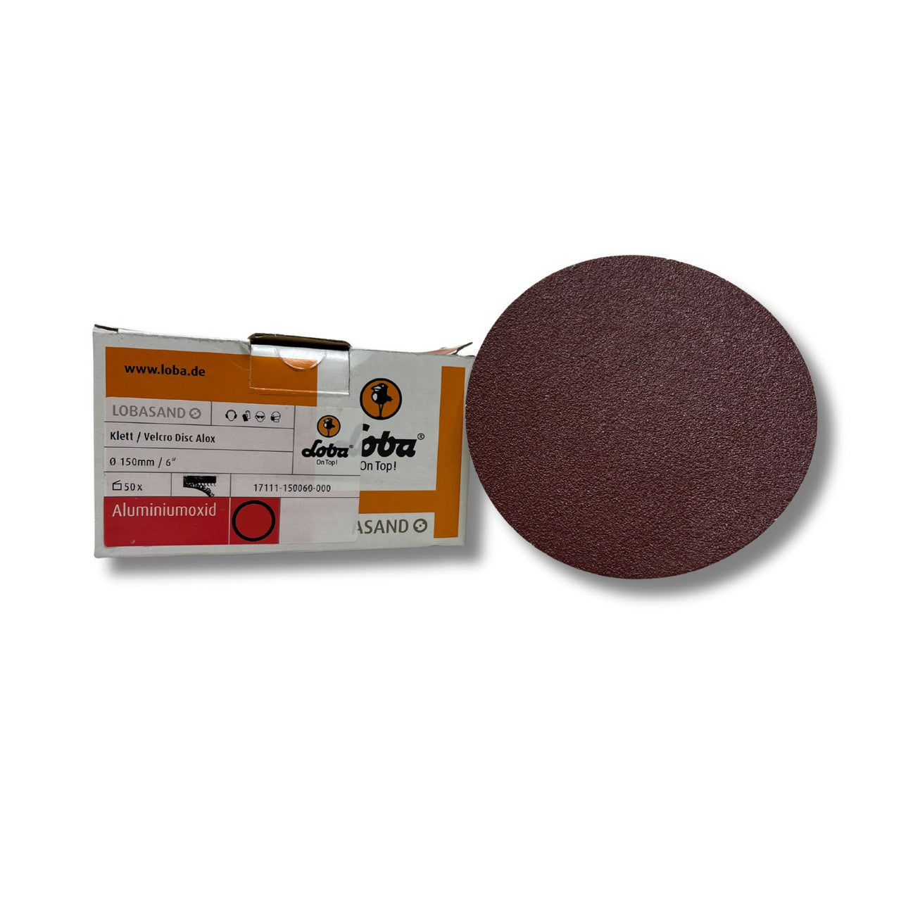Loba Sand 6" x 0 Velcro Disc Aluminum Oxide Box of 50