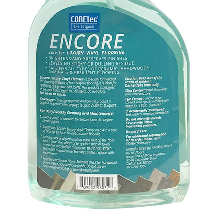 ENCORE 03Z76 Floor Cleaner Care for Luxury Vinyl Flooring Ready To Use 32oz Spray Bottle (Green) (32 Oz) - ShippingFloors