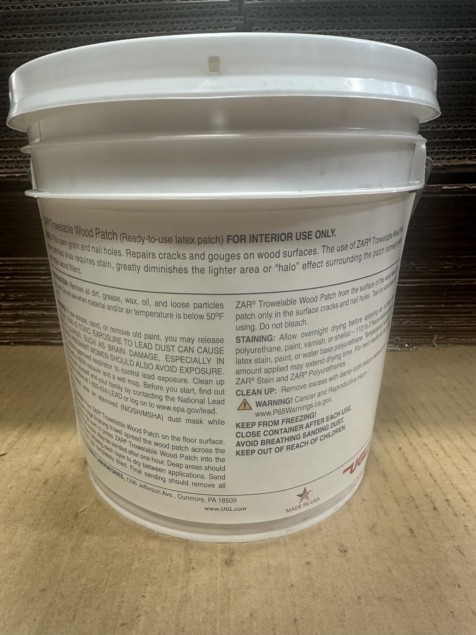ZAR White Oak Trowelable Wood Patch 1 Gallon - ShippingFloors