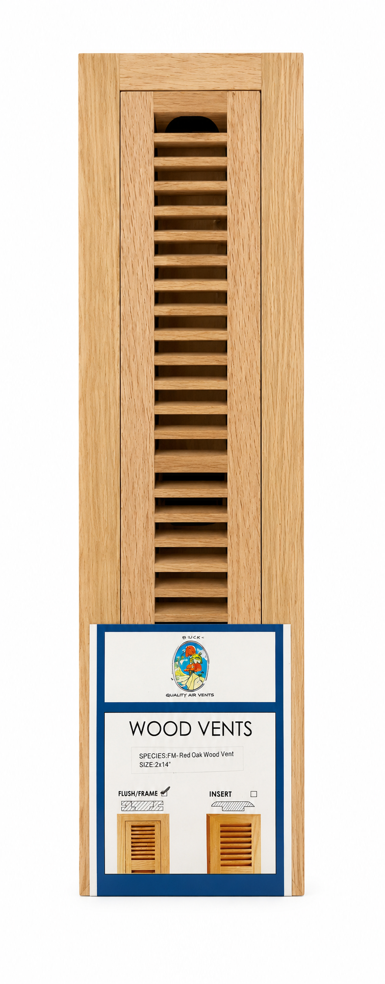 2' X 14' RED OAK FLUSH TRIMLINE UNFINISHED (W/ EZ DAMPER) AIR-DUCK