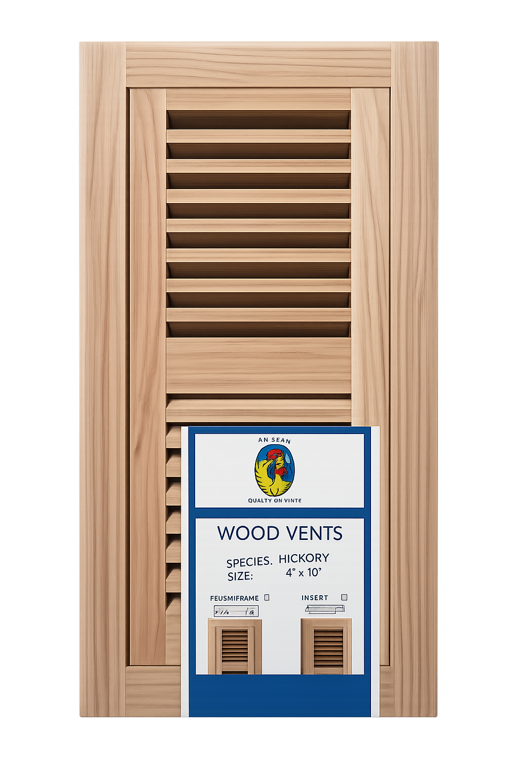 4' X 10' HICKORY FLUSH TRIMLINE UNFINISHED (W/ EZ DAMPER) AIR-DUCK