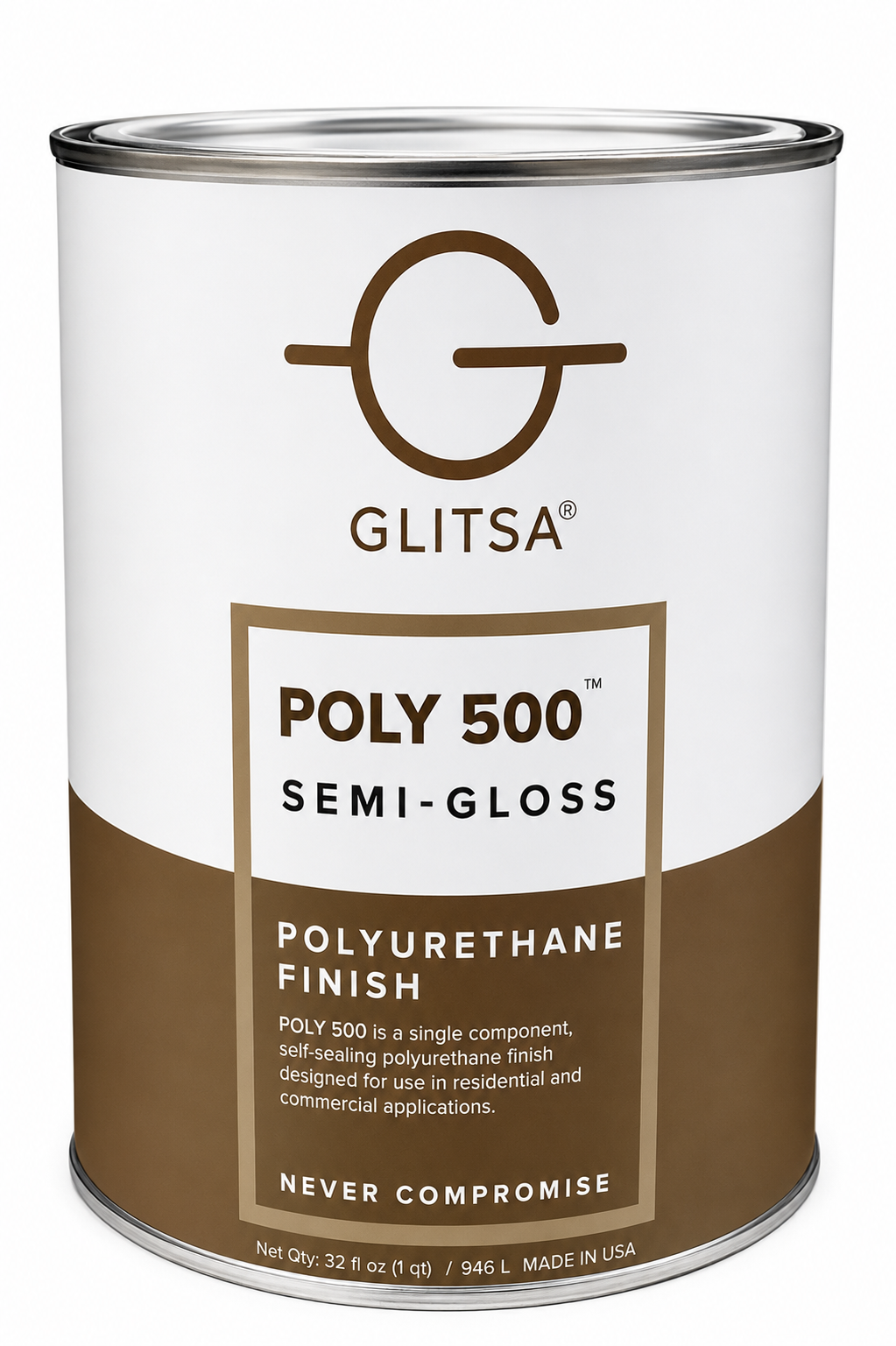 Glitsa Poly 500 Semi-Gloss Polyurethane - 1 Quart