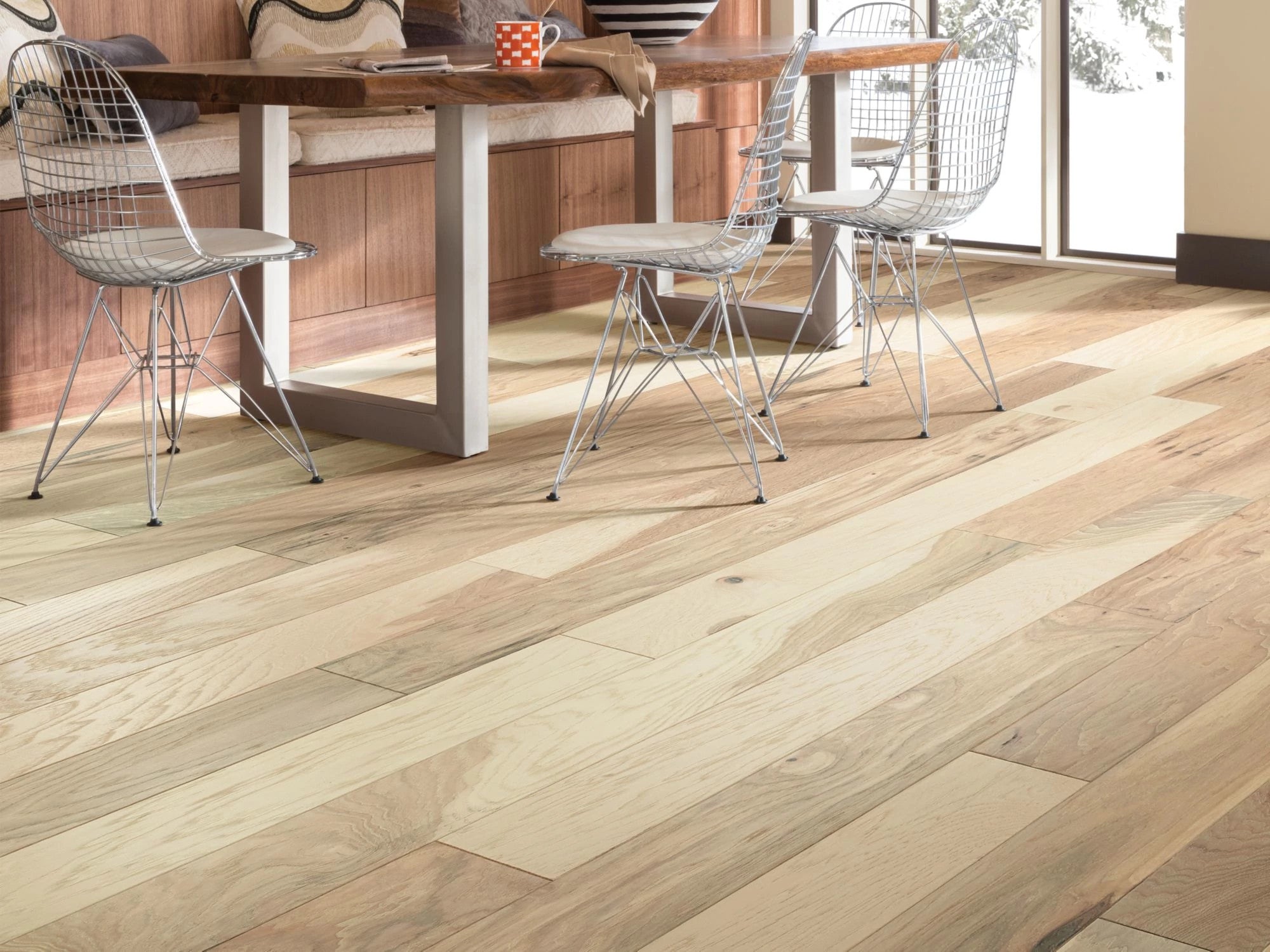 Raven Rock Canopy Hickory Engineered Hardwood Flooring 4.94" Wide Planks, 1/2" Thick, Wire-Brushed, Water Resistant - ShippingFloors
