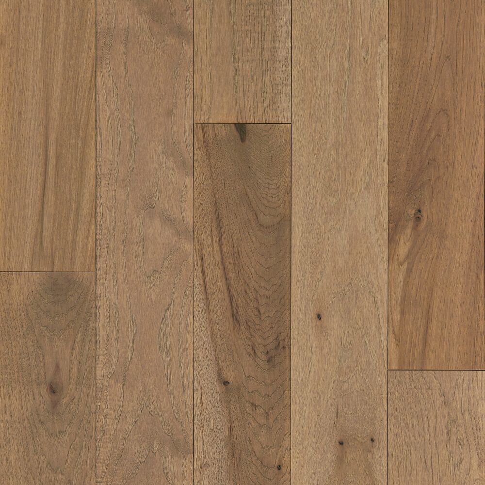 Hill Farm 5" Wide Solid Hickory Hardwood Flooring, 3/4" Thick, Medium Brown Low Gloss Finish, Micro-Beveled Edges - ShippingFloors