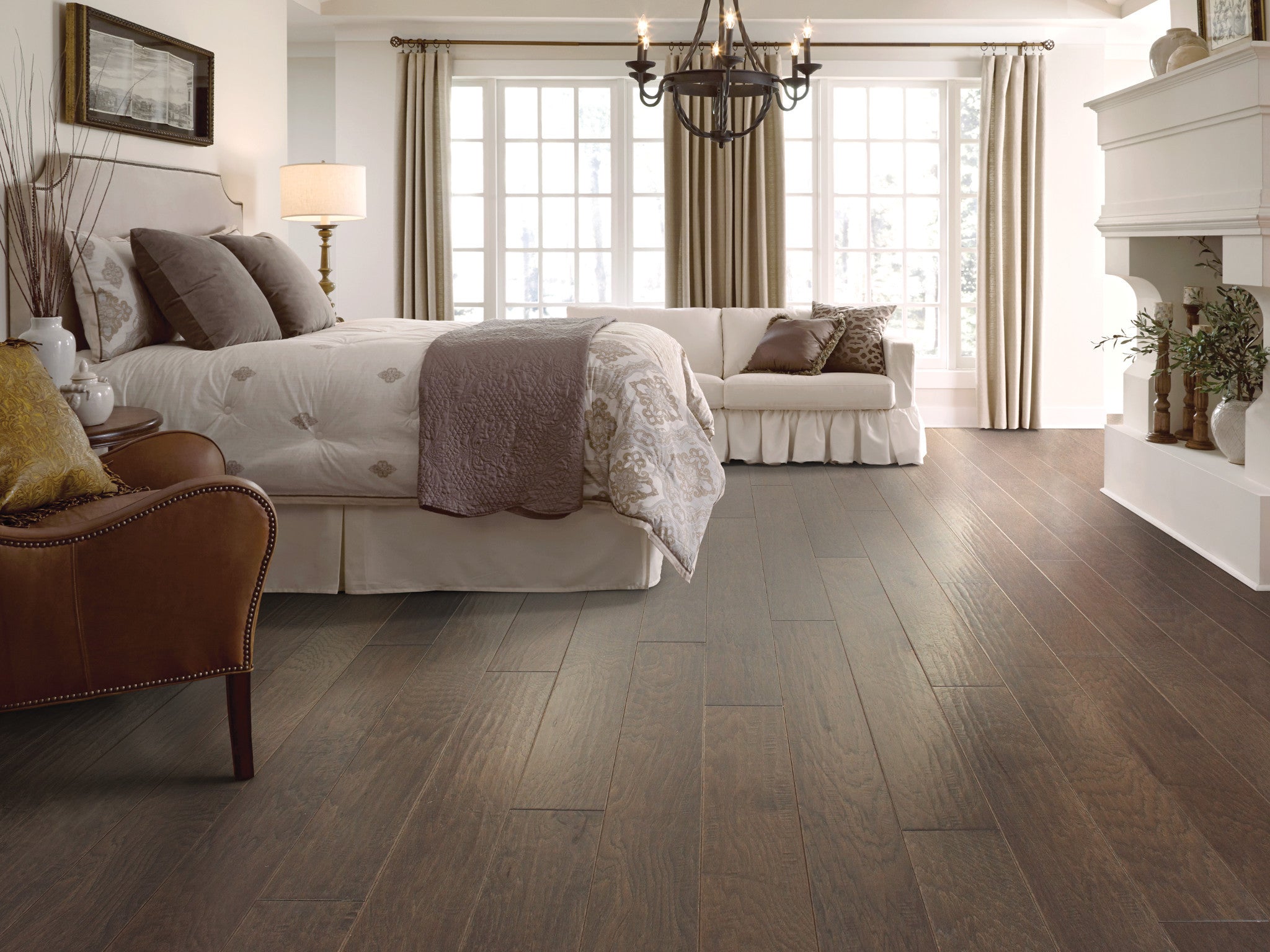 Continental Espresso 6.38" Hickory Engineered Hardwood Flooring, 3/8" Thick, EPIC Plus, Water-Resistant, Low Gloss - ShippingFloors
