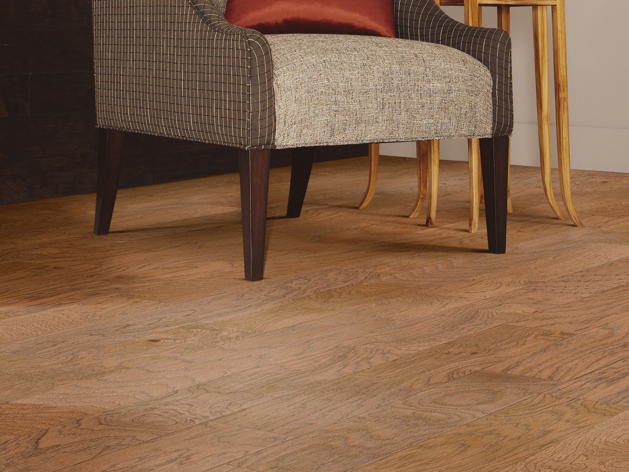 Arbor Place Summer House 5" Wide Engineered Hickory Hardwood Flooring, 3/8" Thick, Artisan-Scraped Planks