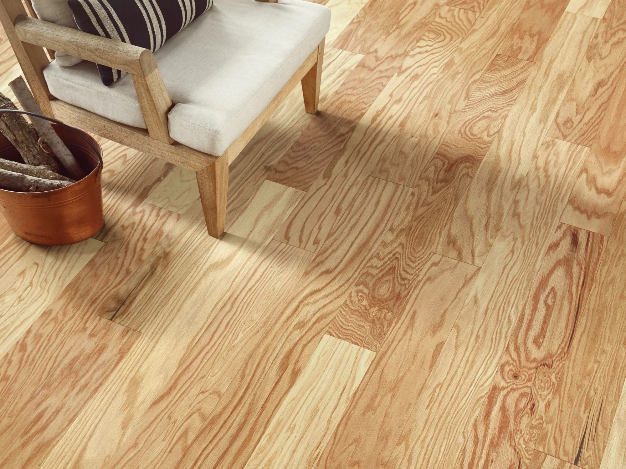 Timeless Oak 5" Natural Red Oak Engineered Hardwood Plank, 4.94" Wide, Water-Resistant Repel Finish, EPIC Plus Collection