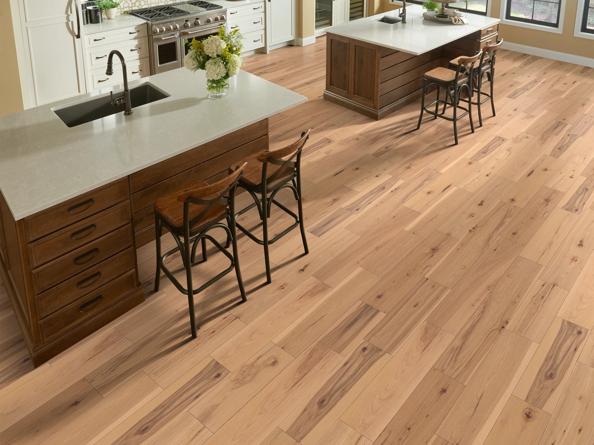 Landmark Sliced Hickory Engineered Hardwood Flooring, 9.25" Wide Planks, 1/2" Thick, Acadia, Water-Resistant