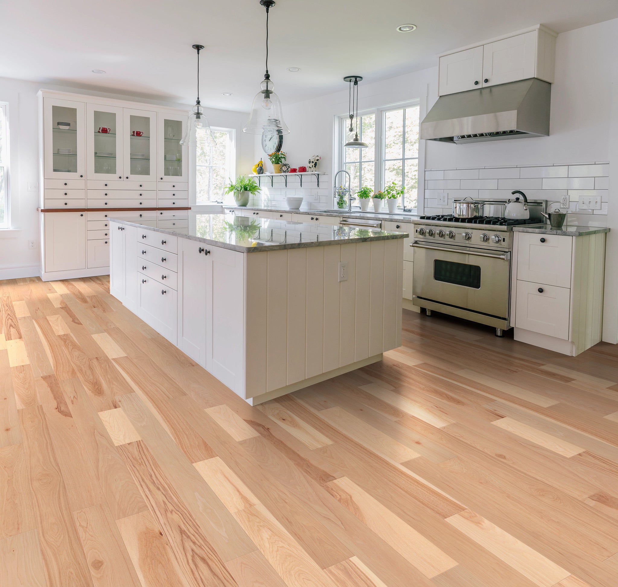 Natural Classics Hickory 5" Engineered Hardwood Flooring - 9/16" Thick, 15.75"-74.8" Lengths, UV Aluminum Oxide Finish