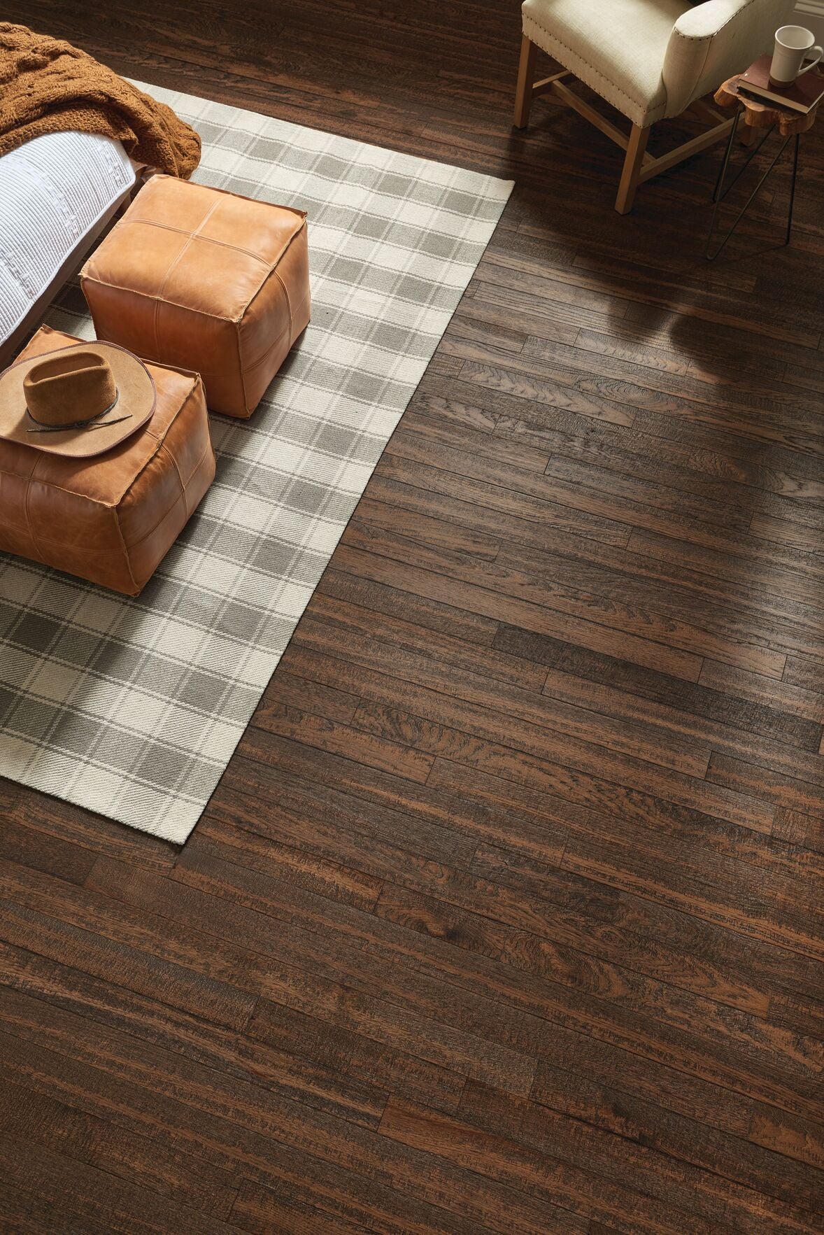 Barnwood Living Jefferson 3-1/4" Wide Hickory Engineered Hardwood Flooring, 1/2" Thick, Distressed Dark Brown Finish - ShippingFloors
