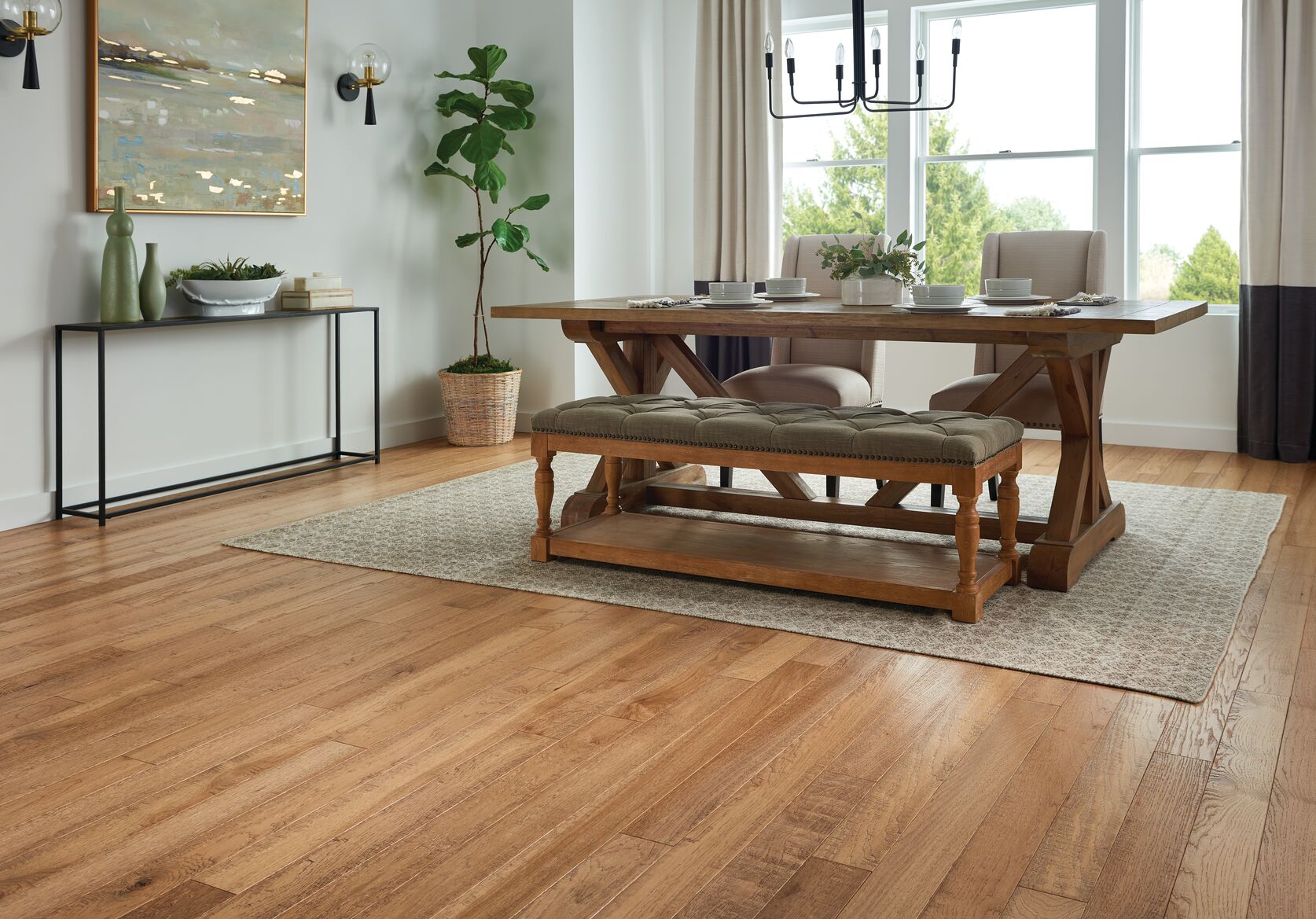 Hay Loft 4" Wide Hickory Engineered Hardwood Flooring – Distressed, Wire-Brushed, Low Gloss Finish, Barnwood Living Collection - ShippingFloors