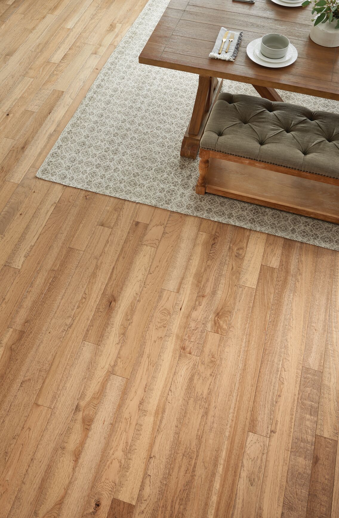 Hay Loft 4" Wide Hickory Engineered Hardwood Flooring – Distressed, Wire-Brushed, Low Gloss Finish, Barnwood Living Collection - ShippingFloors