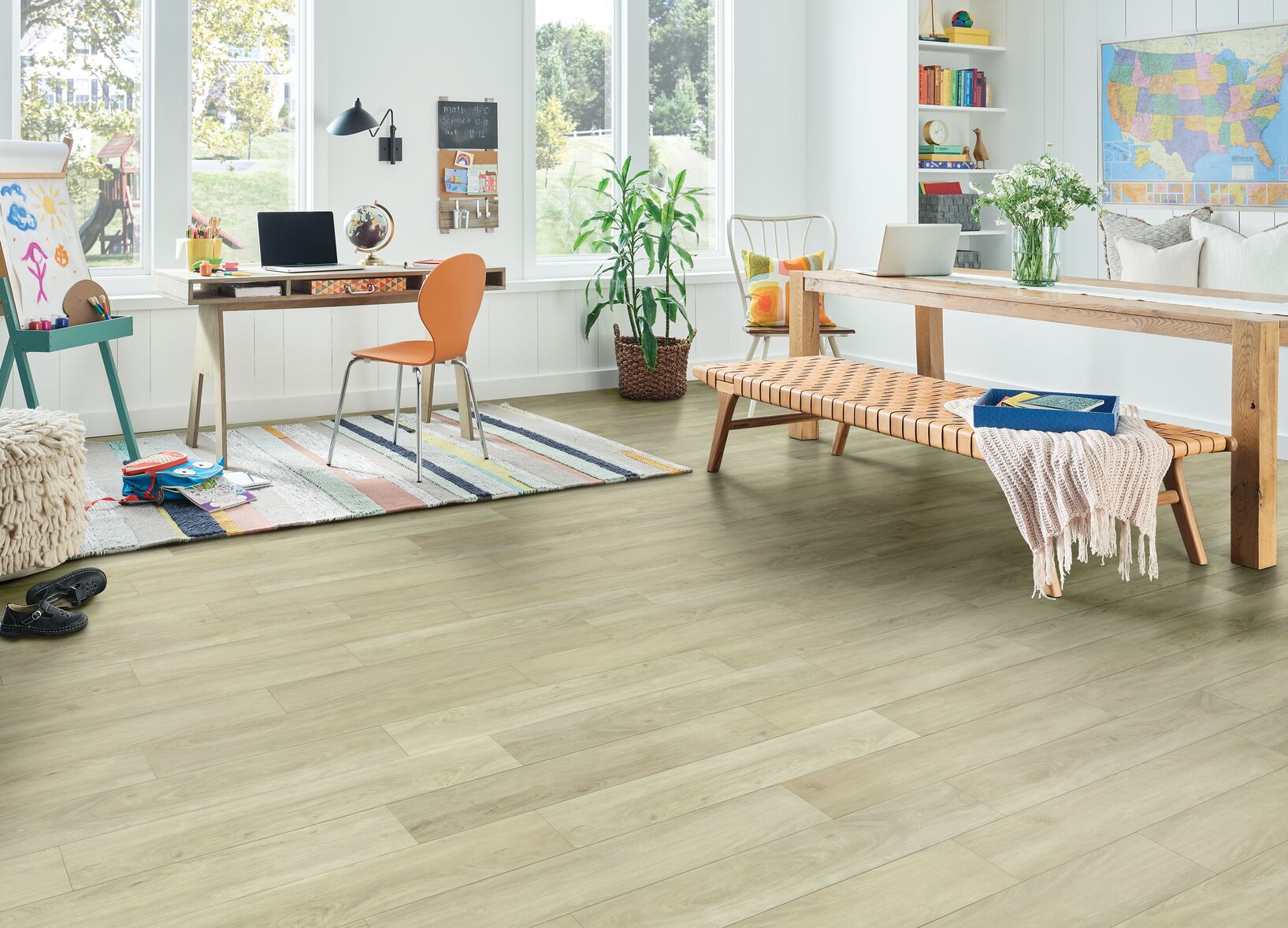 LifeSeal Misty Creek 7.87" Wide Maple Rigid Core Vinyl Flooring, 5mm Thick, 60" Planks, Waterproof & Durable