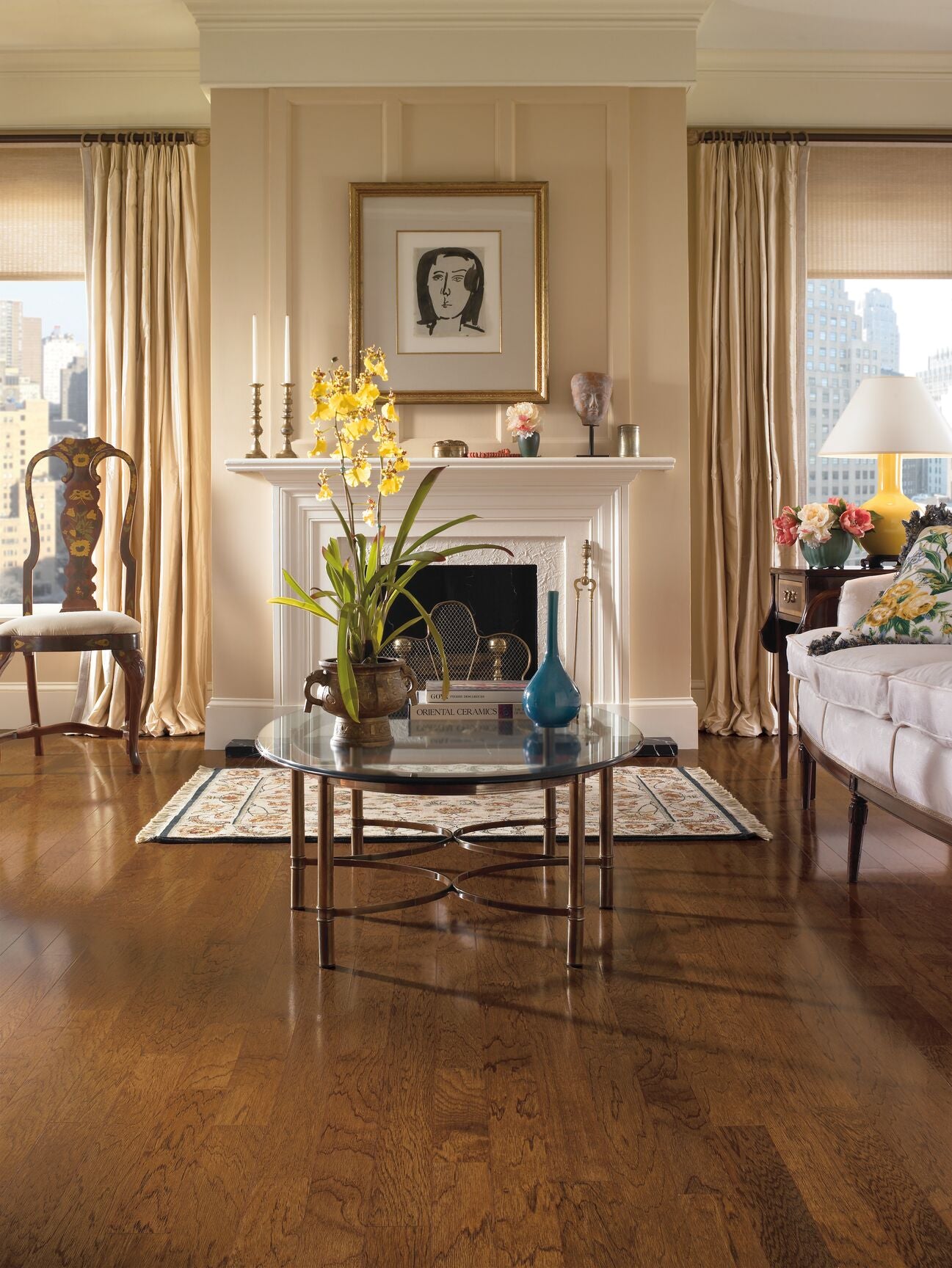 Falcoln Brown 5" Wide Hickory Engineered Hardwood Flooring, 3/8" Thick, 10"-48" Lengths, Urethane Finish, USA Made
