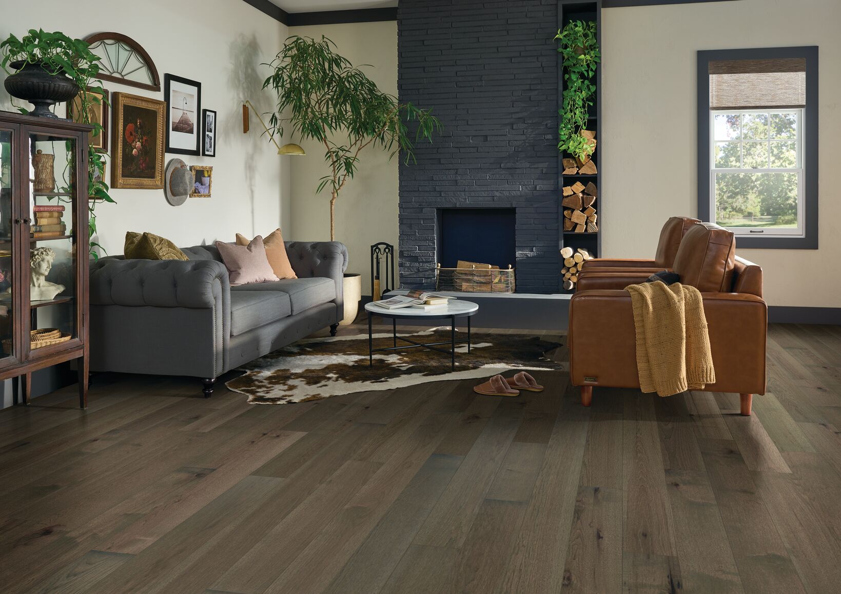 Folklore Mountain Shade 6" Wide Hickory Engineered Hardwood Flooring, 1/2" Thick, 10"-96" Planks, Low Gloss Finish - ShippingFloors