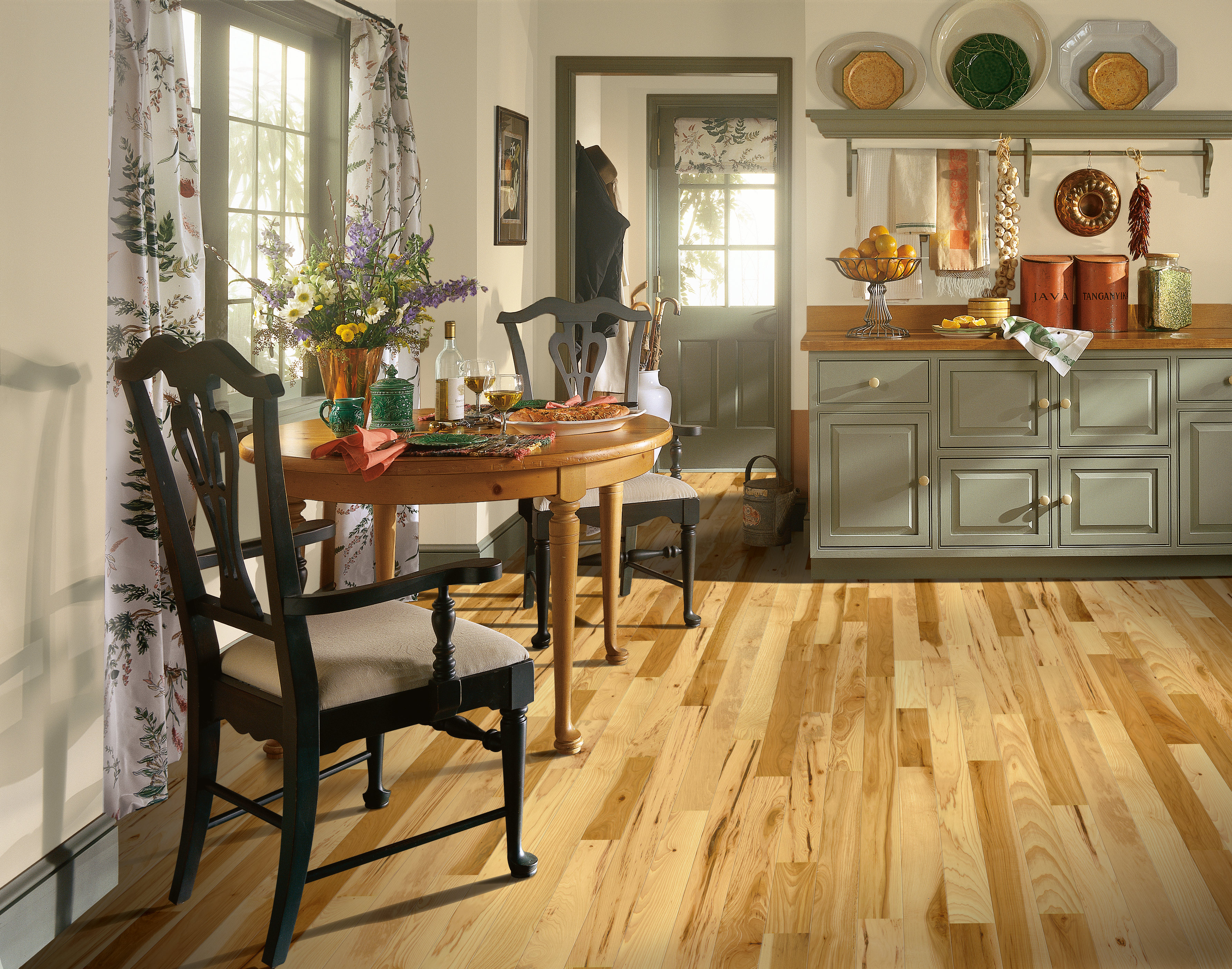 Plano Country Natural 2-1/4" Wide Solid Hickory Hardwood Flooring, 3/4" Thick, Medium Gloss, Made in USA - ShippingFloors