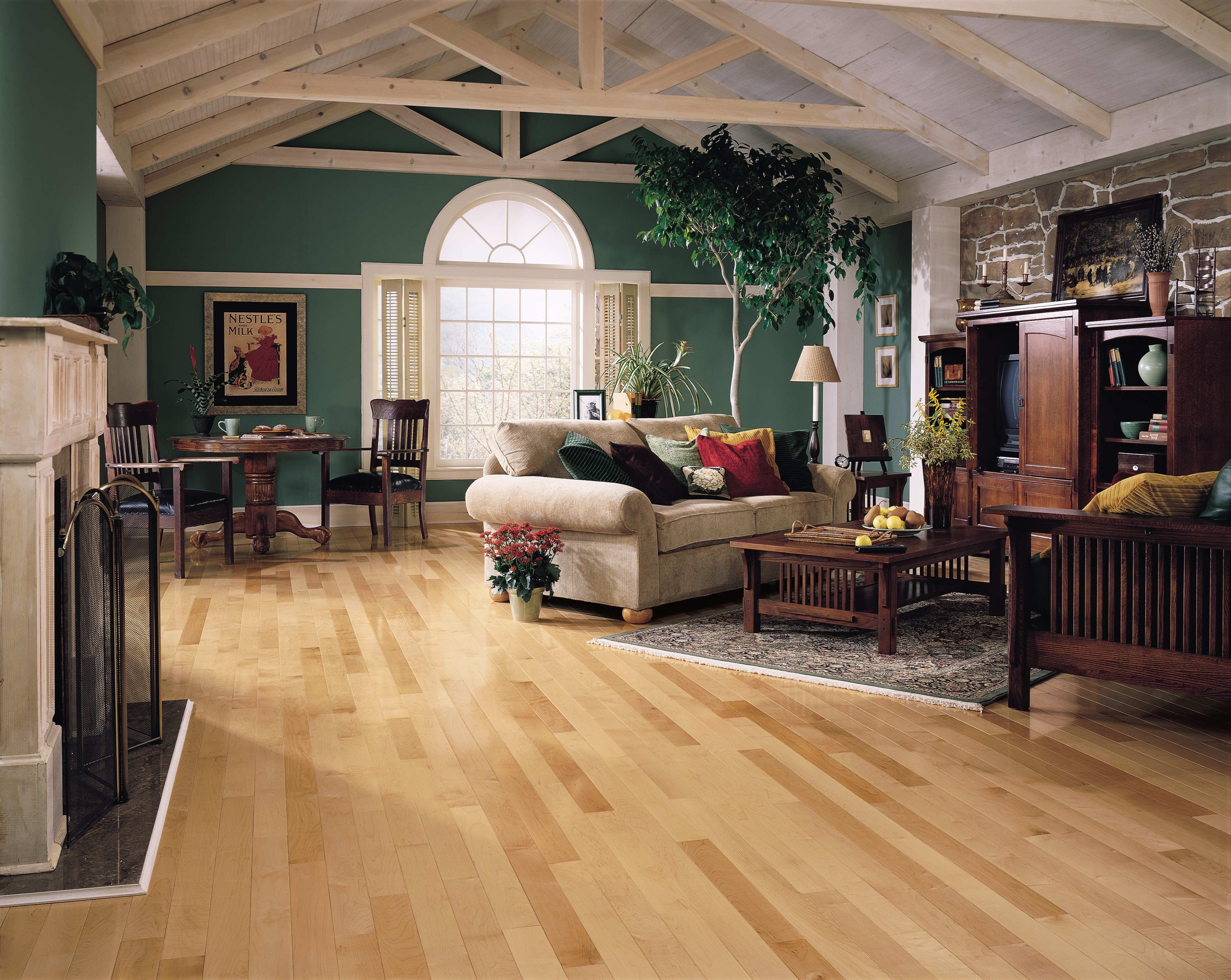 Kennedale Natural 3-1/4" Wide Solid Maple Hardwood Flooring, 3/4" Thick, Medium Gloss, Micro Edge, Varying Lengths