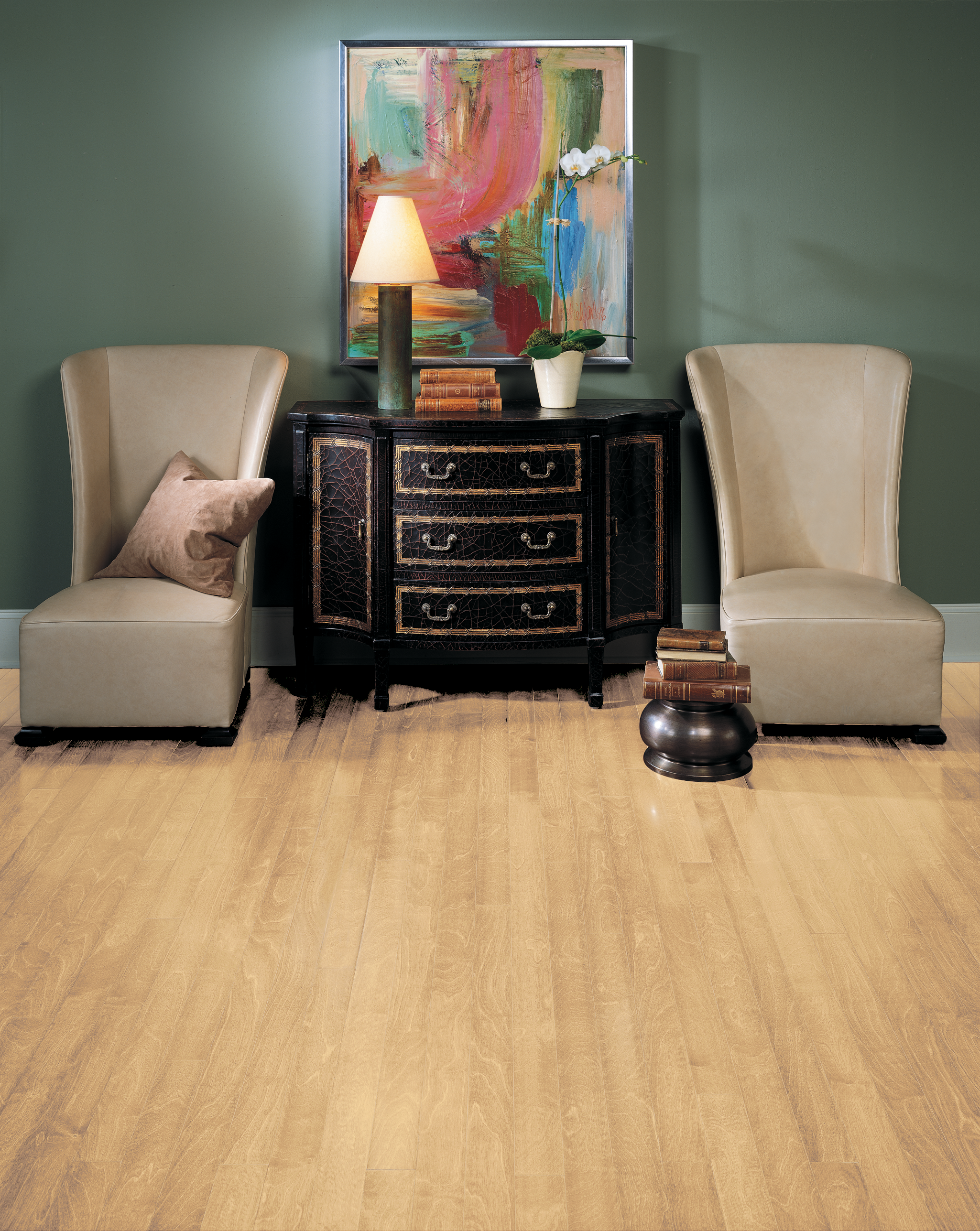 Natural 5" Birch Engineered Hardwood Flooring - 3/8" Thick, Micro-Beveled Edges, Medium Gloss, 10"-48" Planks, USA Made - ShippingFloors