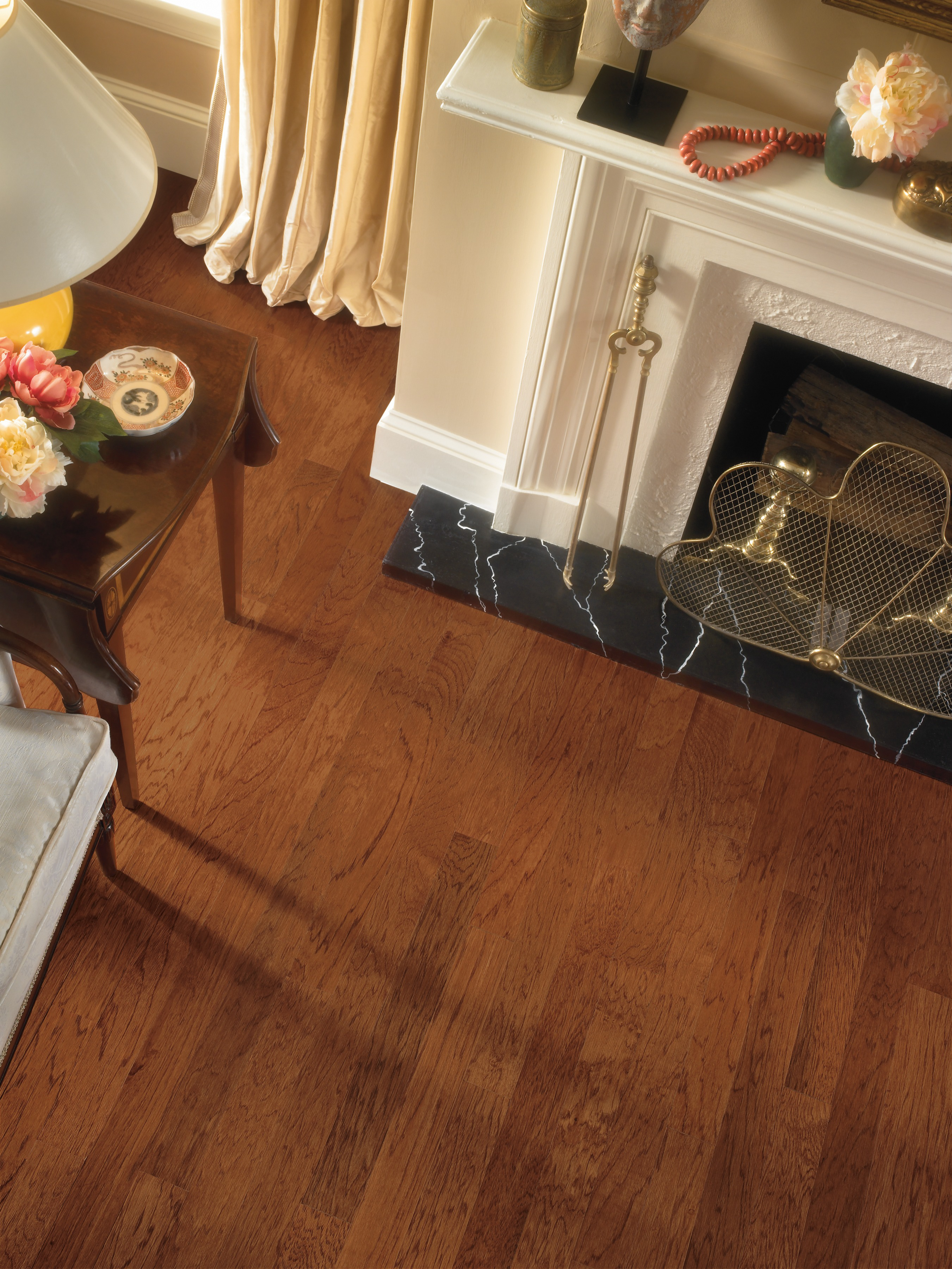 Wild Cherry 3" Hickory Engineered Hardwood Flooring, 3/8" Thick, Medium Gloss, Micro-Beveled Edges, USA-Made