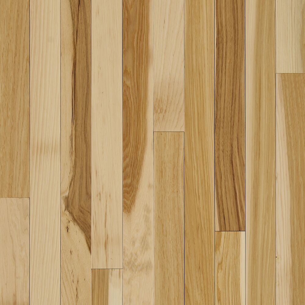 American Treasures Natural 2-1/4" Wide Hickory Solid Hardwood Flooring, 3/4" Thick, Varying Lengths, Low-Gloss Finish - ShippingFloors