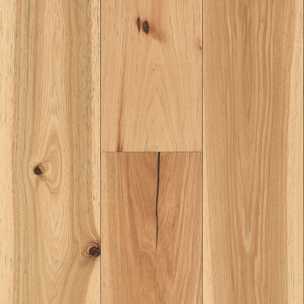 Natural Hickory 7-7/16" Wide Engineered Hardwood Flooring, 1/4" Thick, Wire Brushed, Micro-Beveled Edges, Forest Rain Collection - ShippingFloors