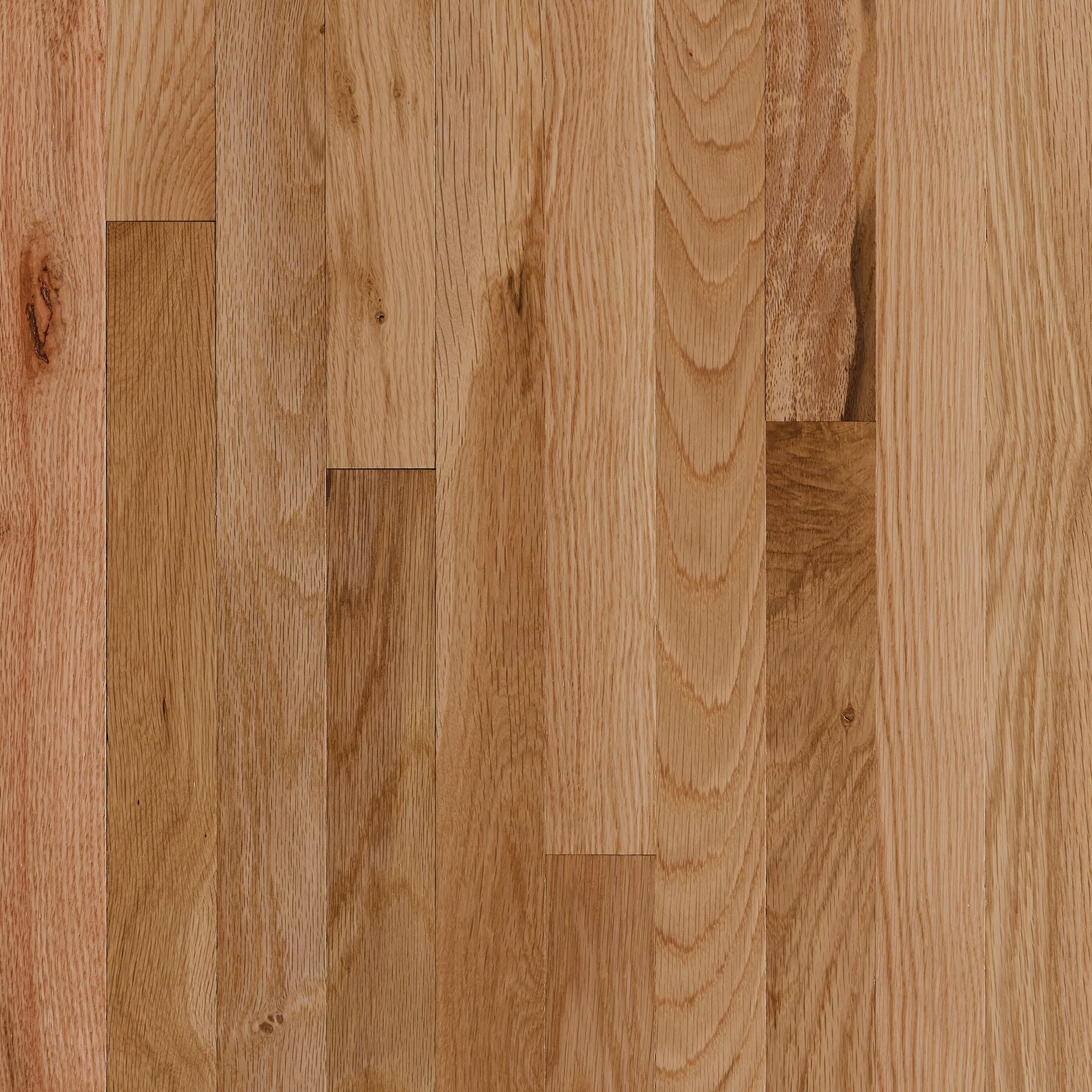 St. Vincent White Oak Natural 2-1/4" Wide Solid Hardwood Flooring, 3/4" Thick, Varying Lengths, High Gloss Finish - ShippingFloors