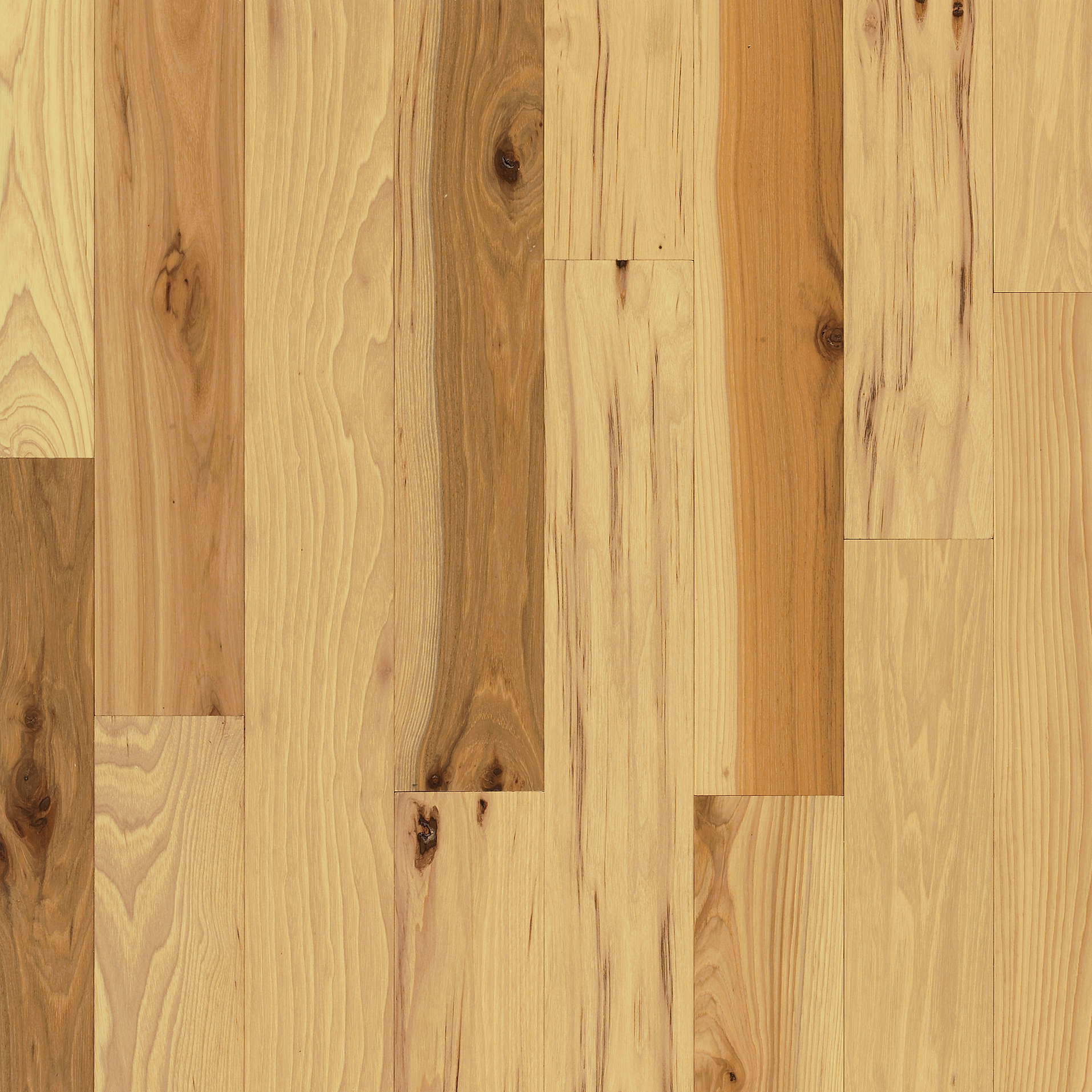 Plano Country Natural 2-1/4" Wide Solid Hickory Hardwood Flooring, 3/4" Thick, Medium Gloss, Made in USA - ShippingFloors