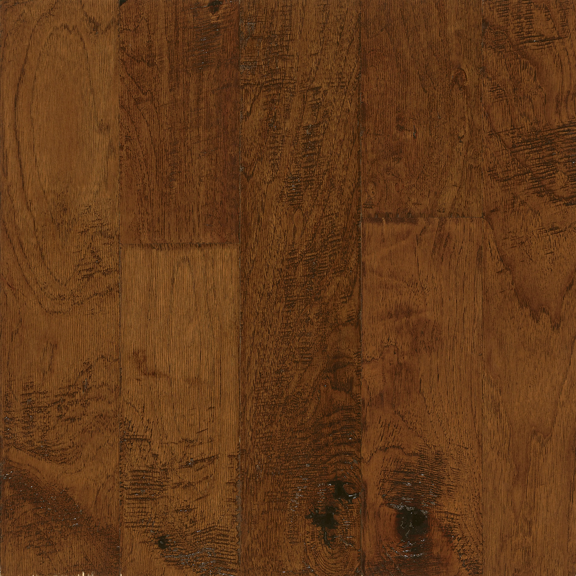 Tahoe 5" Wide Hickory Engineered Hardwood Flooring, 3/8" Thick, Hand Scraped, Medium Brown, 10"-60" Lengths - ShippingFloors