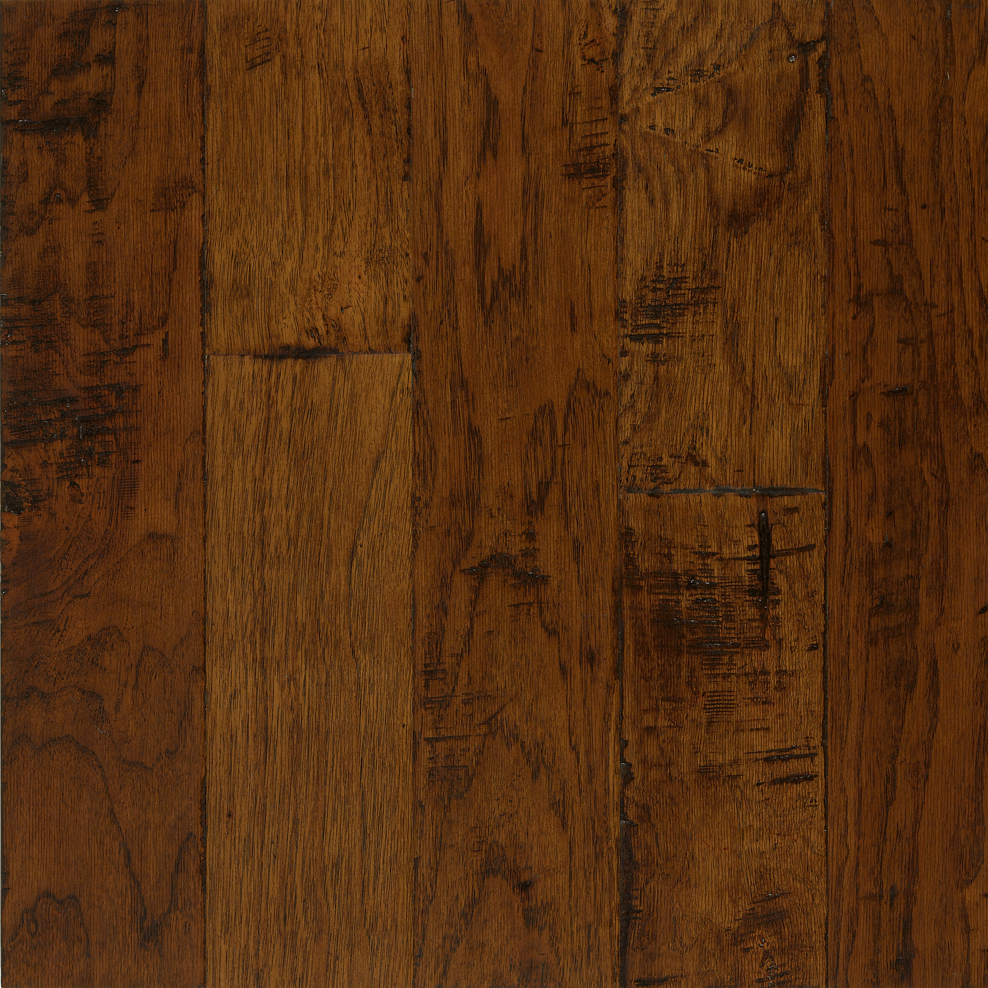Frontier Brushed Light Mocha 5" Wide Hickory Engineered Hardwood Flooring, Hand Scraped, 3/8" Thick, USA Made - ShippingFloors