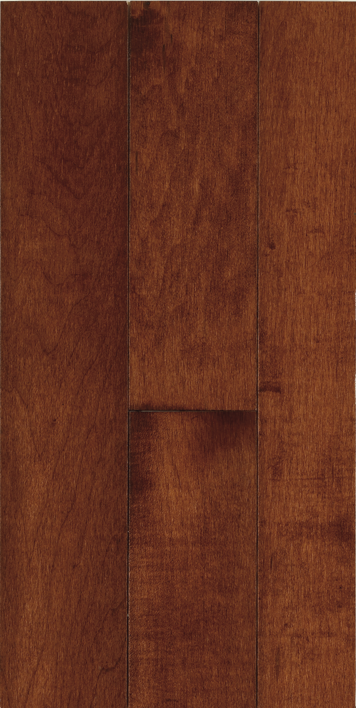 Kennedale Cherry 3-1/4" Maple Solid Hardwood Flooring, 3/4" Thick, Medium Gloss Urethane Finish, Varying Lengths